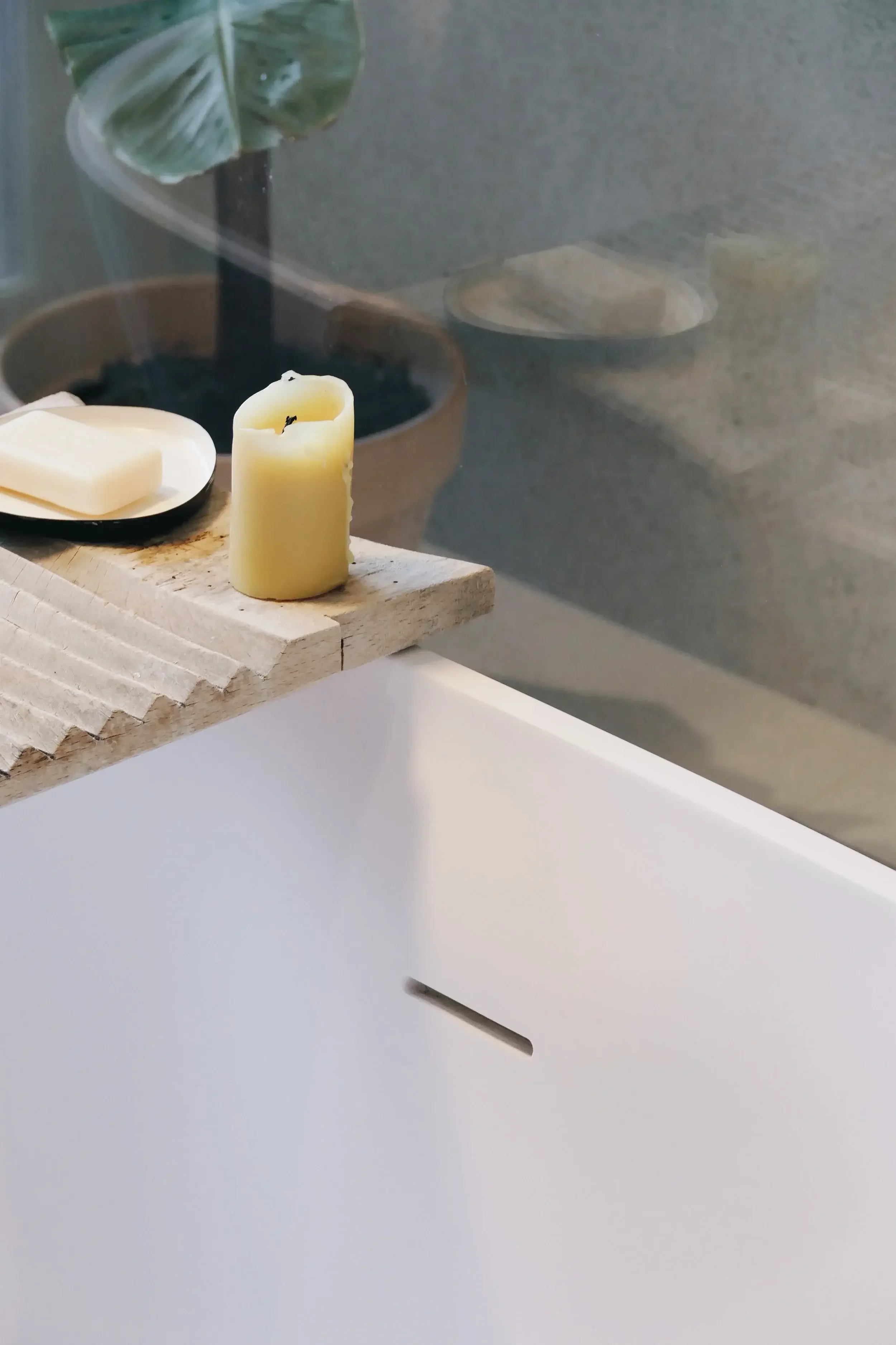 Modern bathroom vanity and Antonio Lupi fixtures in a Dorset home renovation.