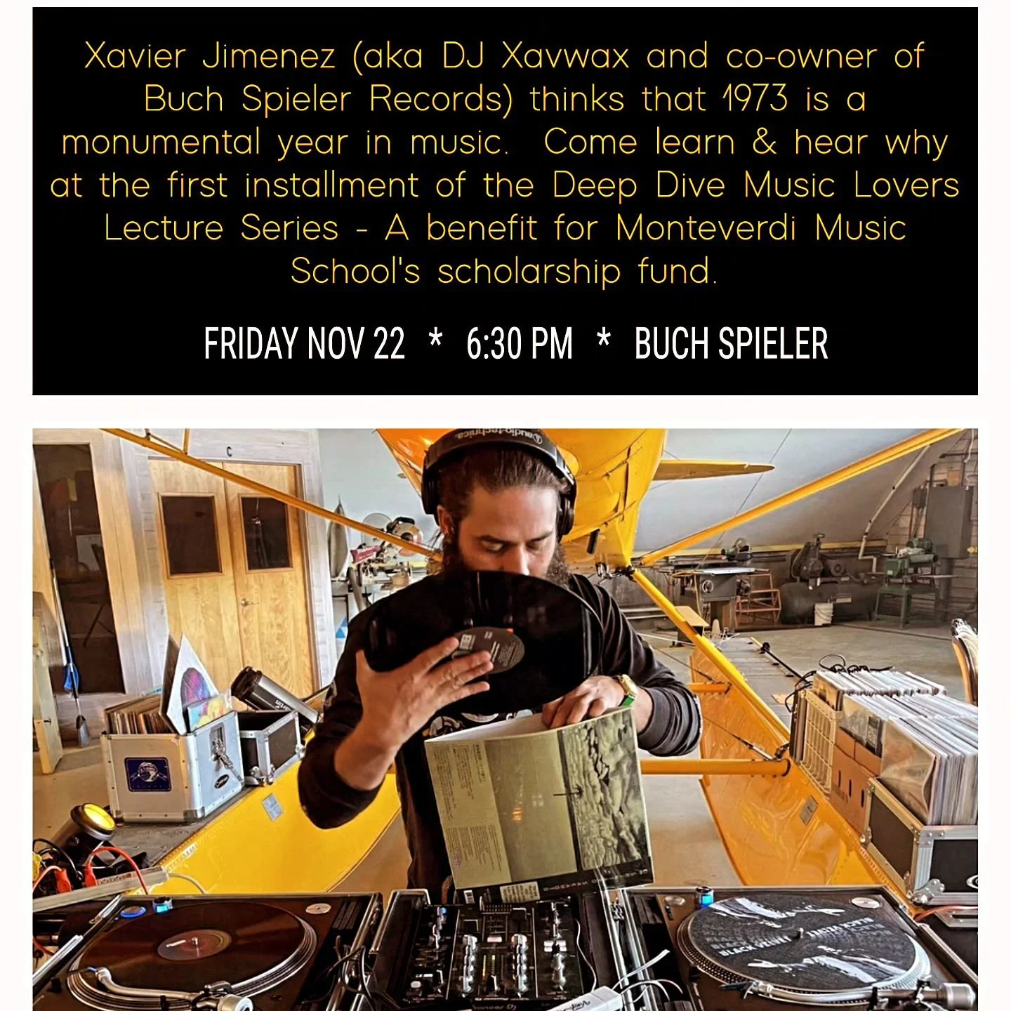 Join us this Fri @ 6:30p. @xavwax kicks off our Deep Dive Lecture Series for music fans. Donations ($5-$50) support our speaker + scholarship fund. Link in bio.

#MontP❤️ 
#CommunityMusicSchool 
#MusicIsLife 
#ShopLocalVT 
#VermontRecordStore