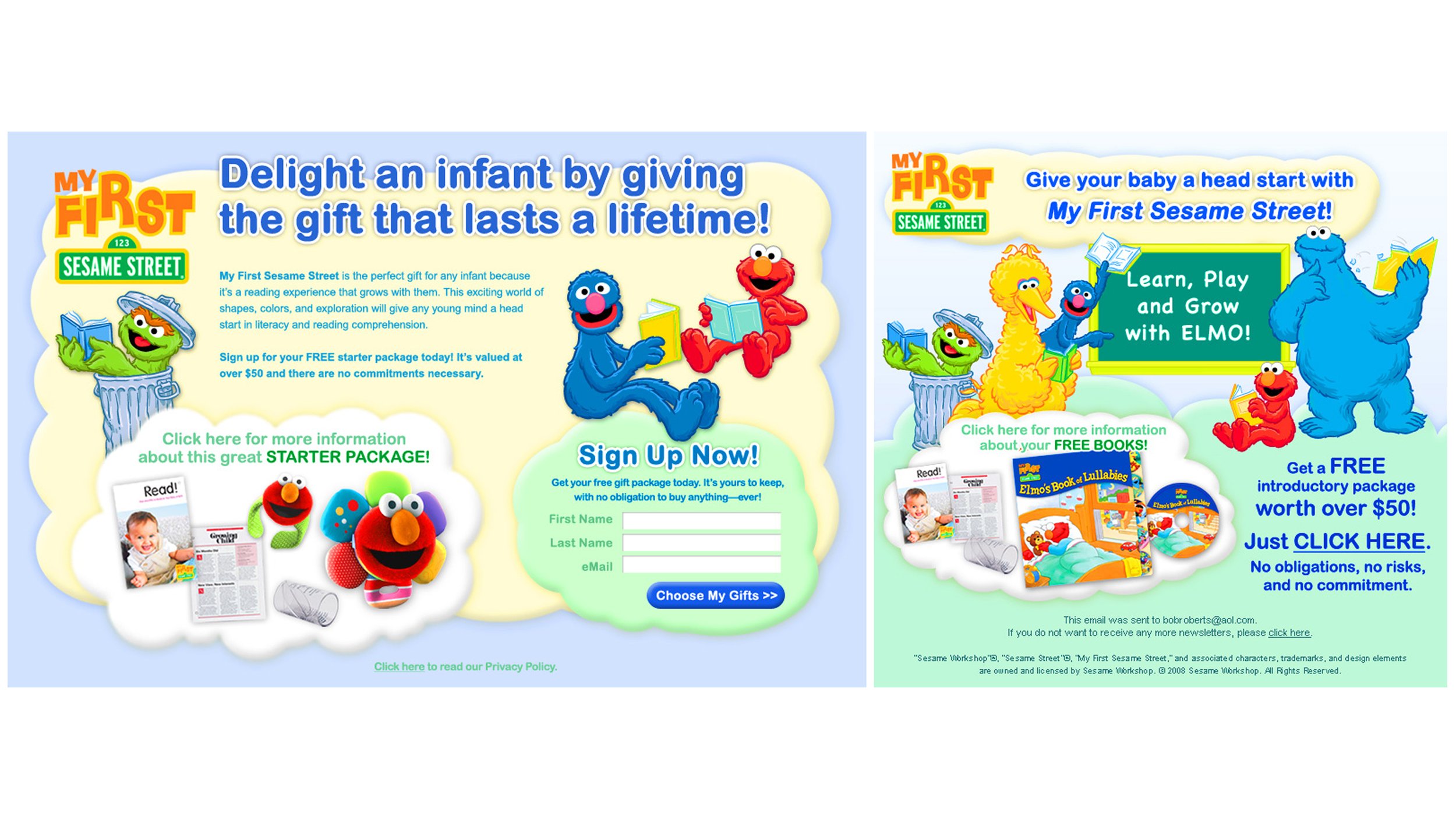 Sesame Street Landing Pages Design