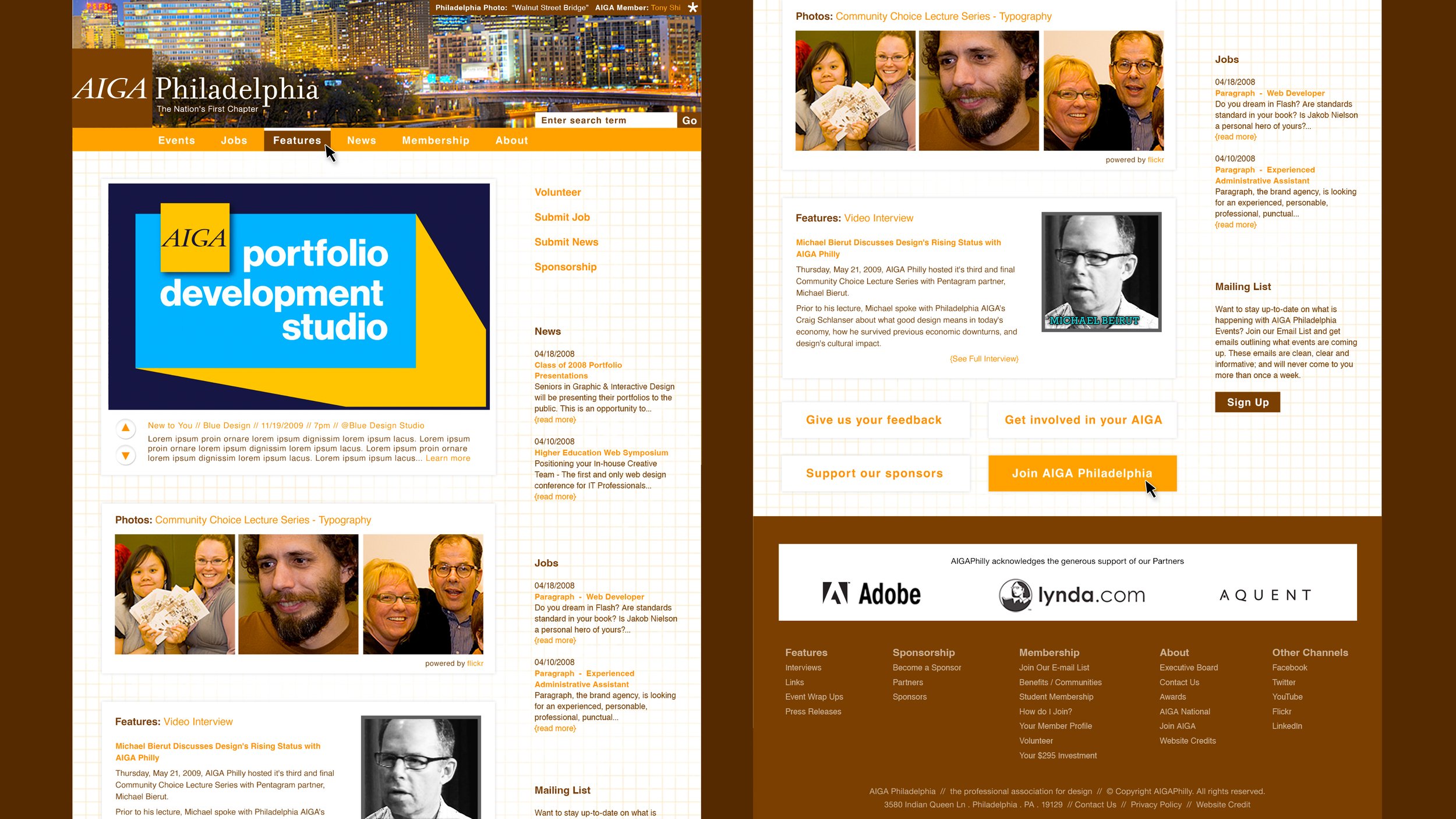 AIGA Philadelphia Drupal Website Redesign
