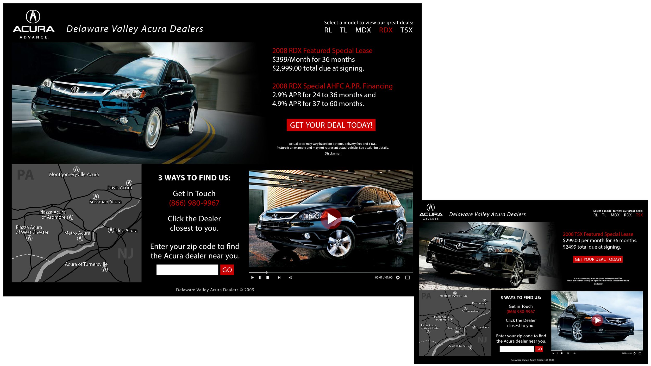 Delaware Valley Acura Dealers Website Design