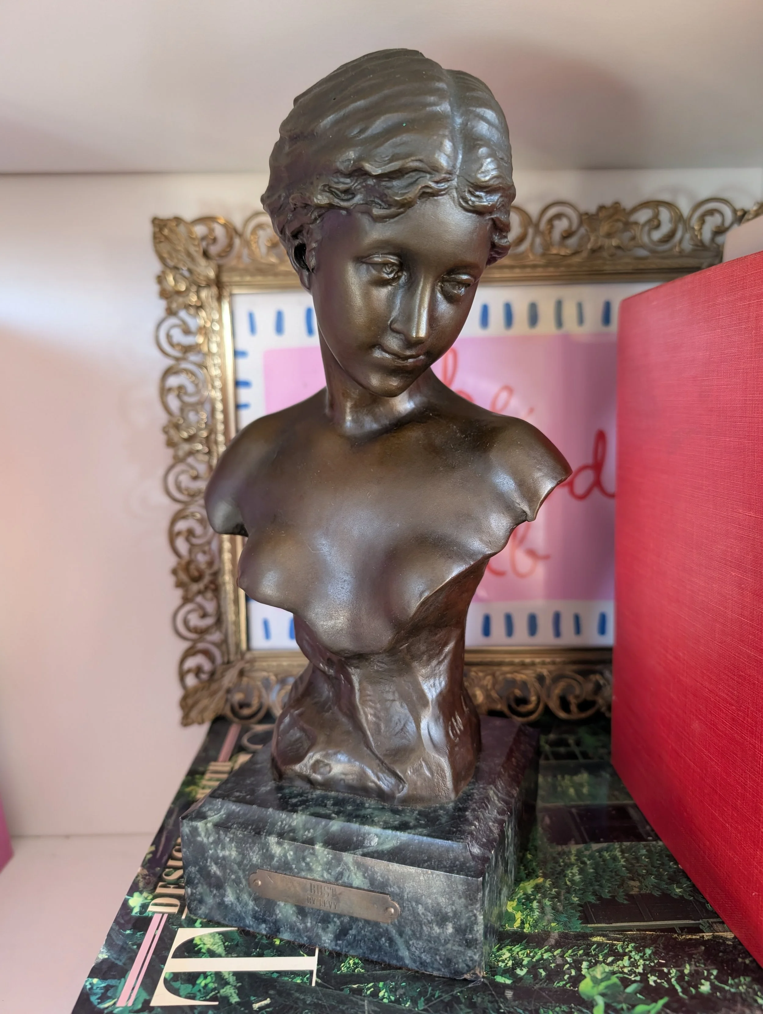 Art Nouveau Bronze Bust by Charles Octave Levy