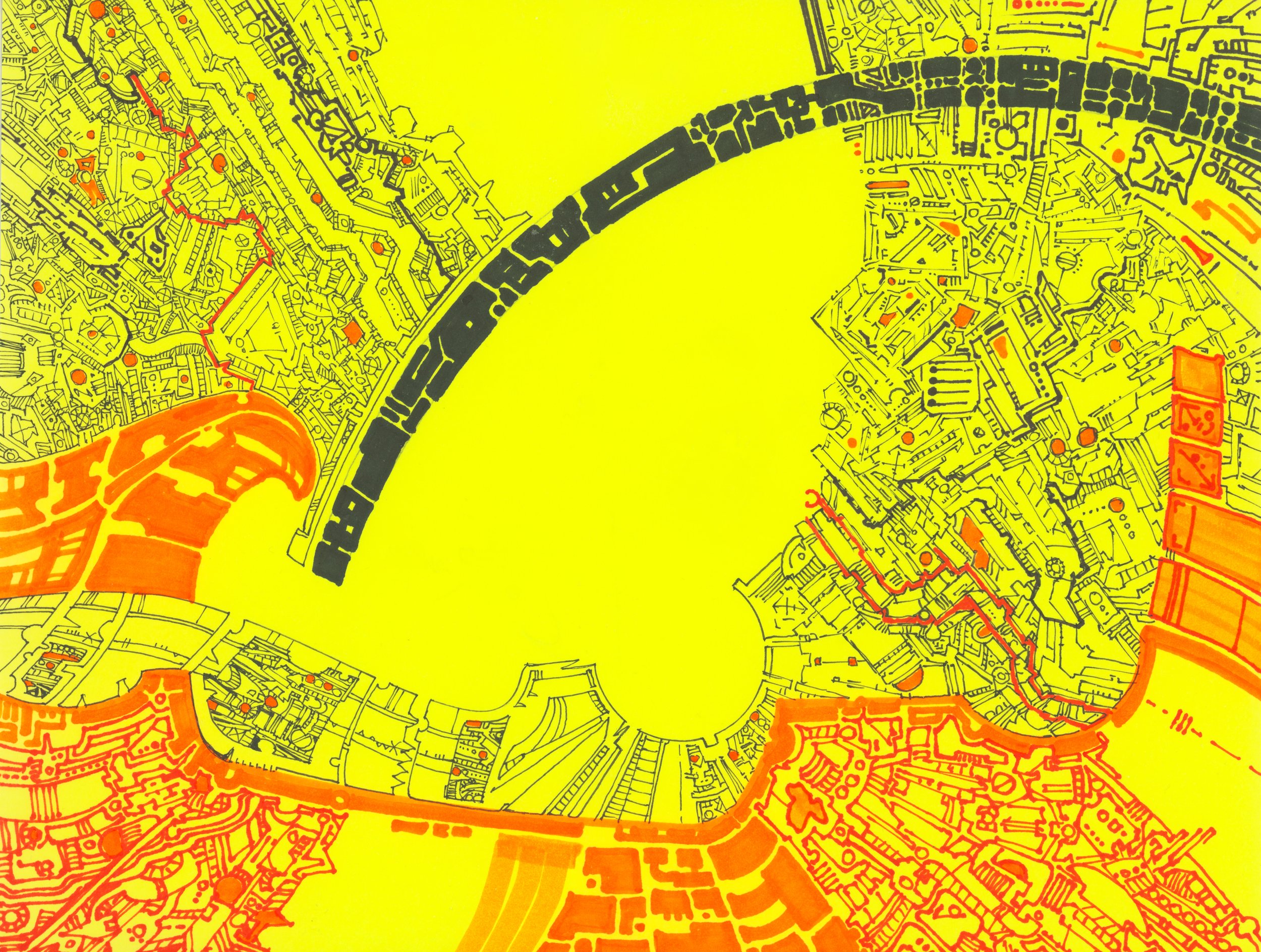 "Armature," marker on paper, 2019. 