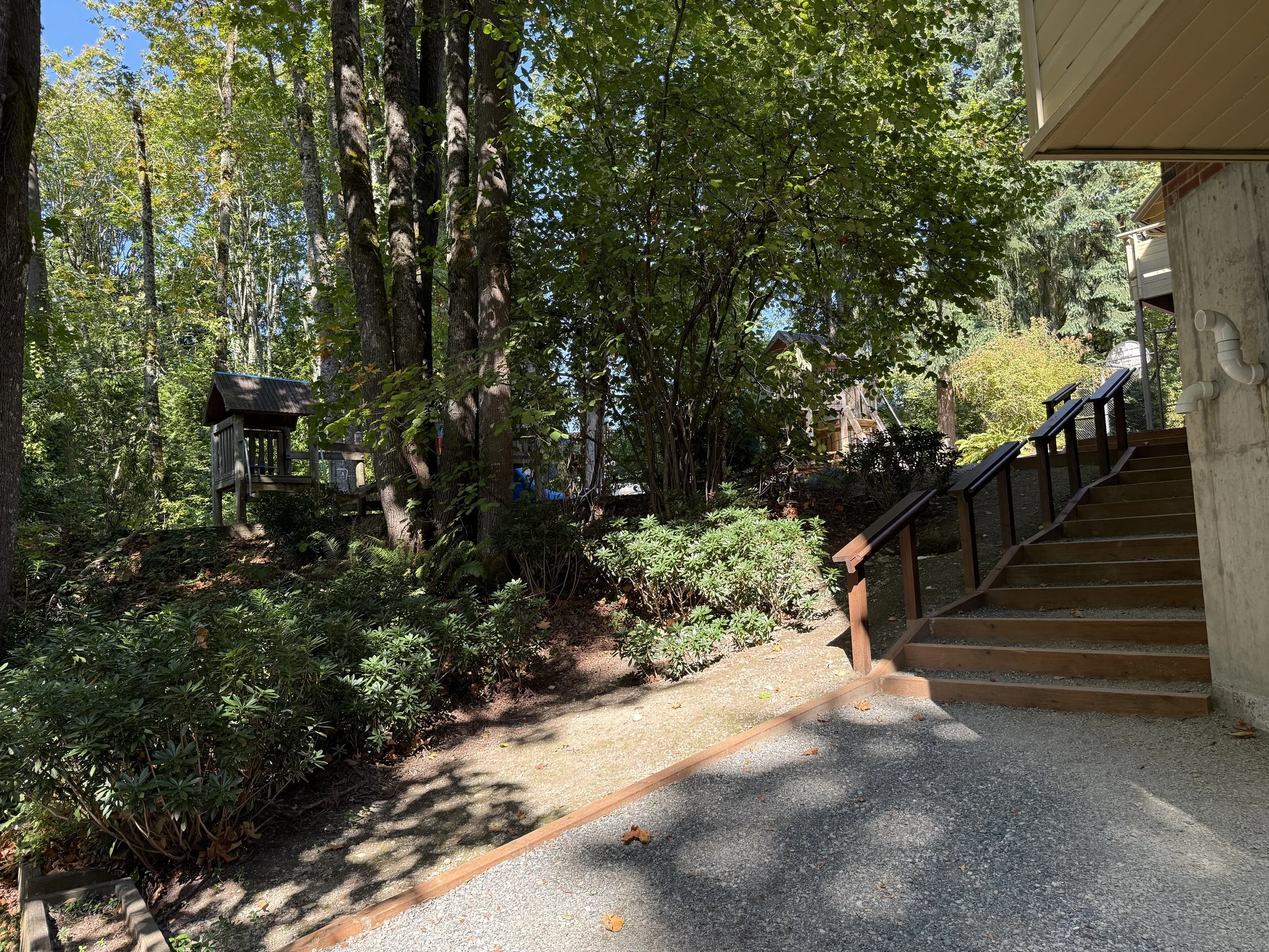 Short walk from the classroom to the playground