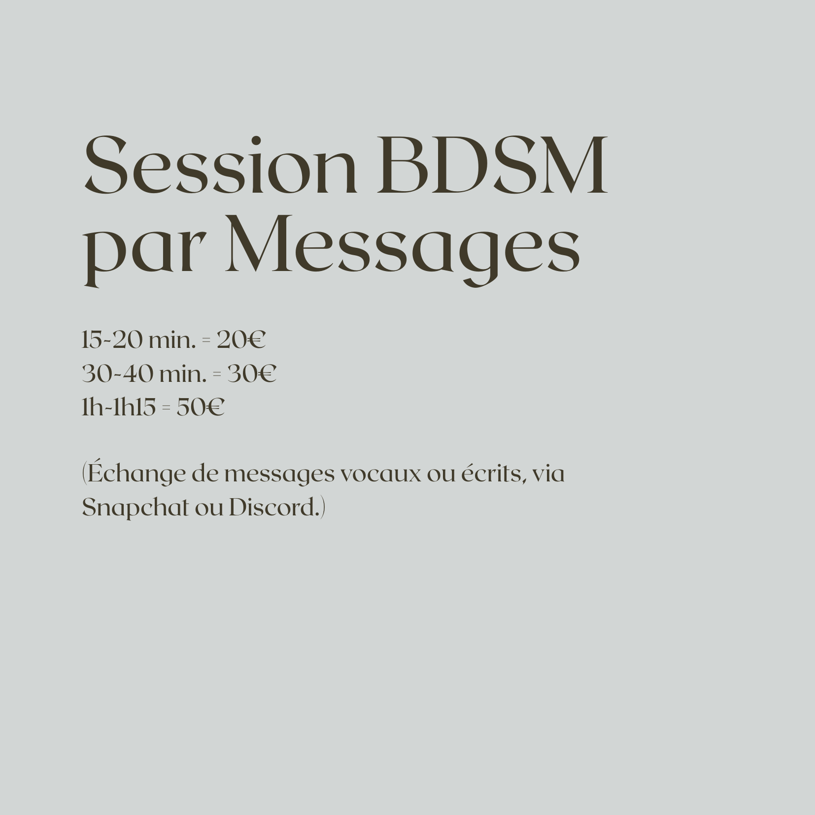Session BDSM virtuelle (30-40 min.)
