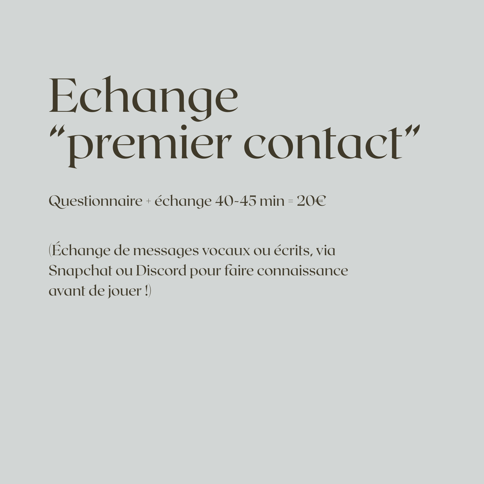 Échange "1er contact"