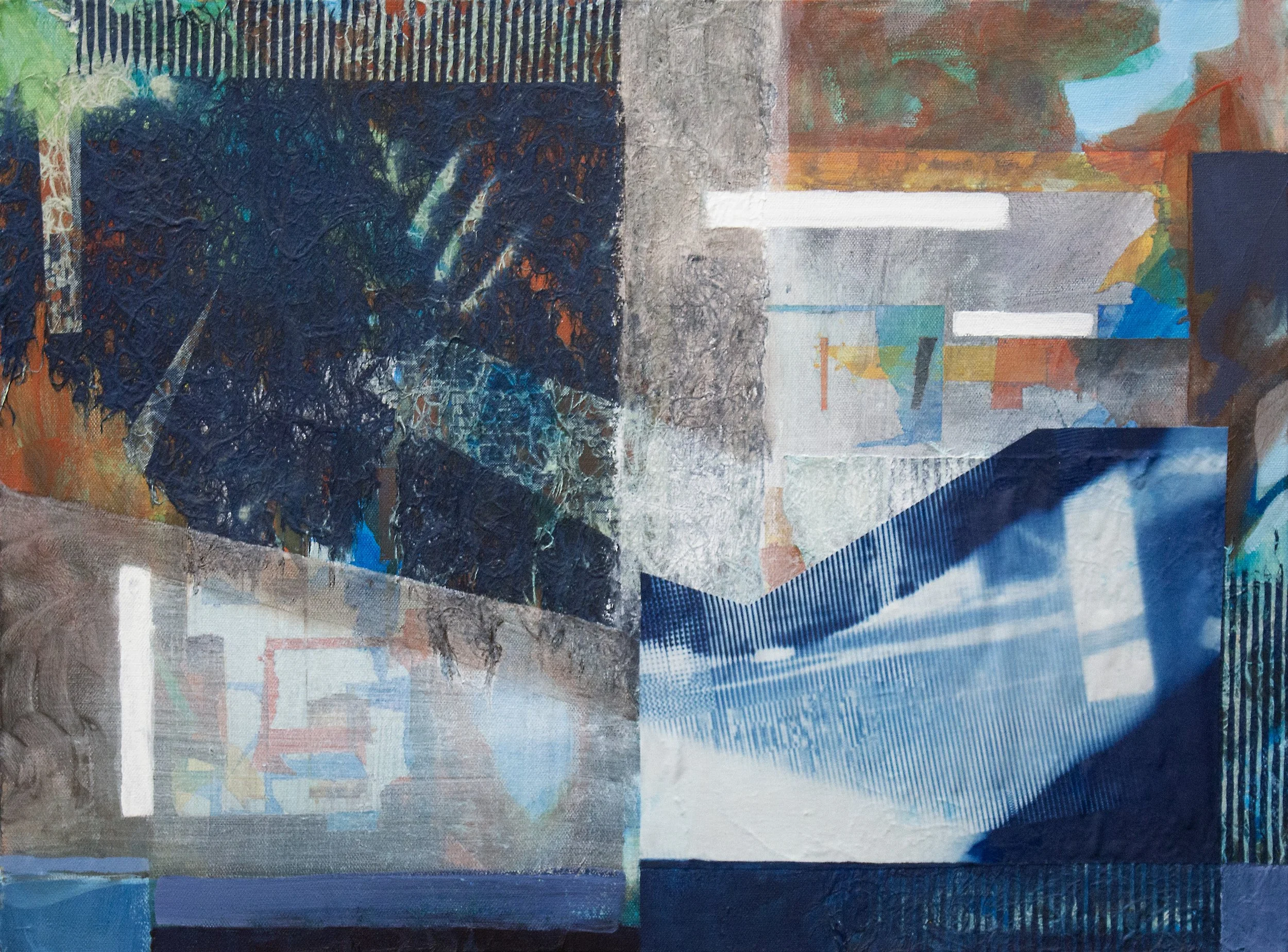 Screen Time (2026) Collage and acrylic on canvas