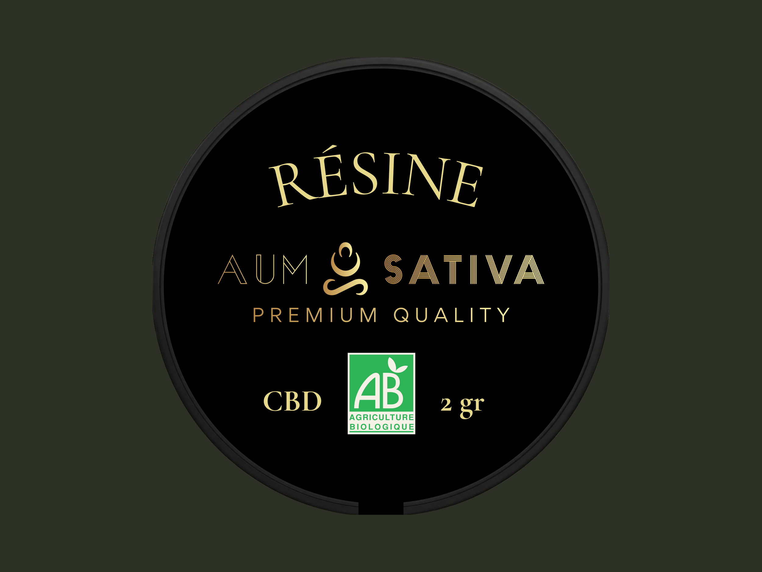 Packaging de la résine cbd Aum Sativa en 2gr