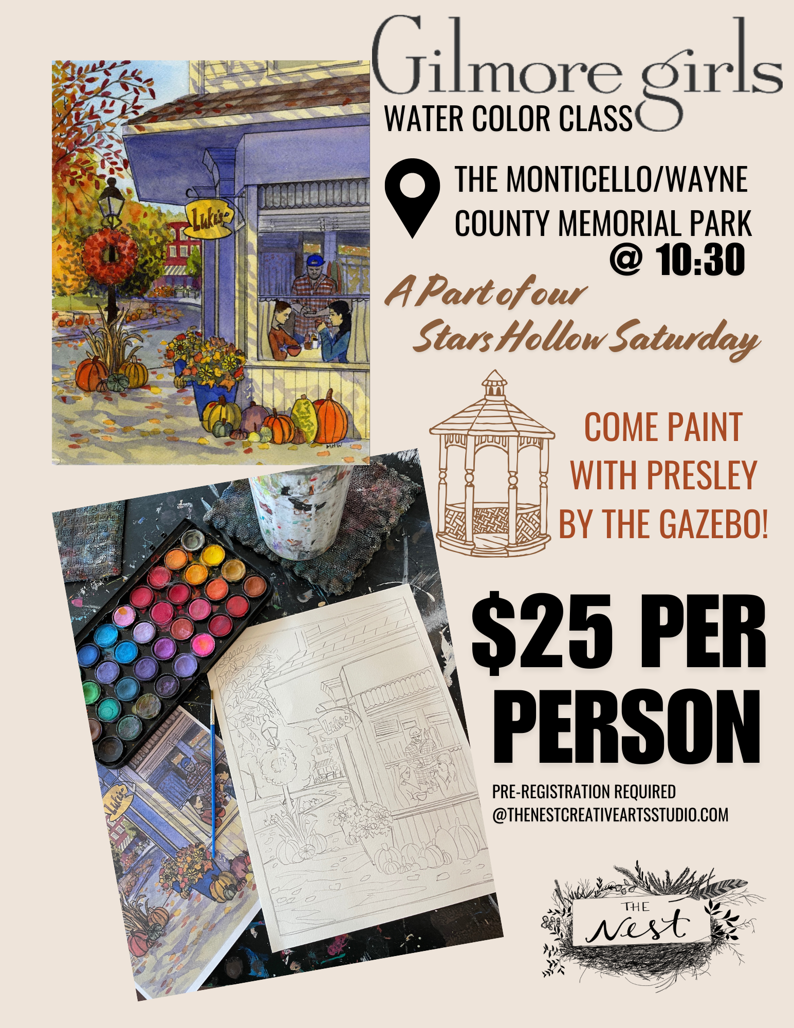Stars Hollow Saturday Water Color Class @ 10:30