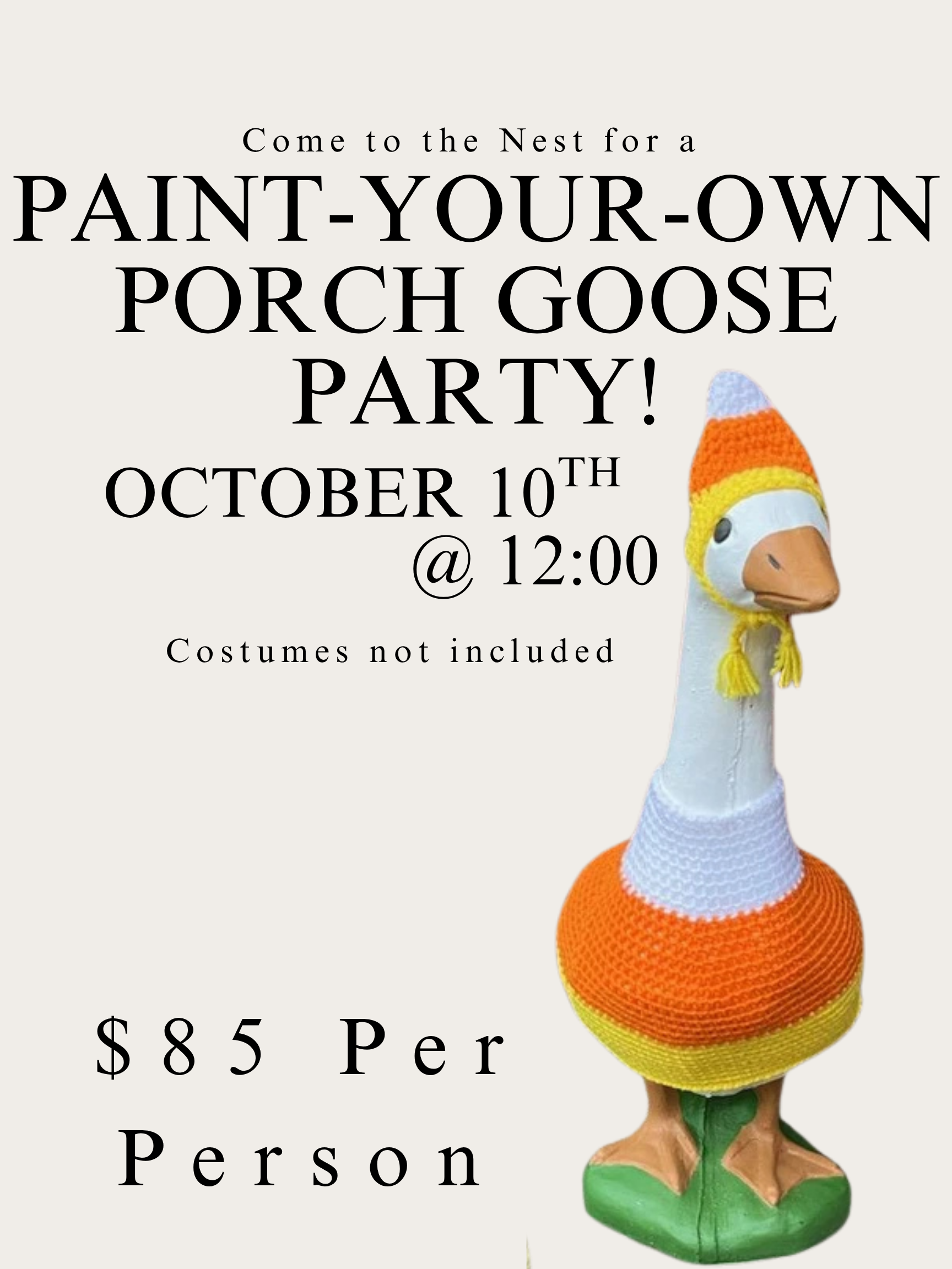 DIY Porch Goose Class! October 10th @ 12:00