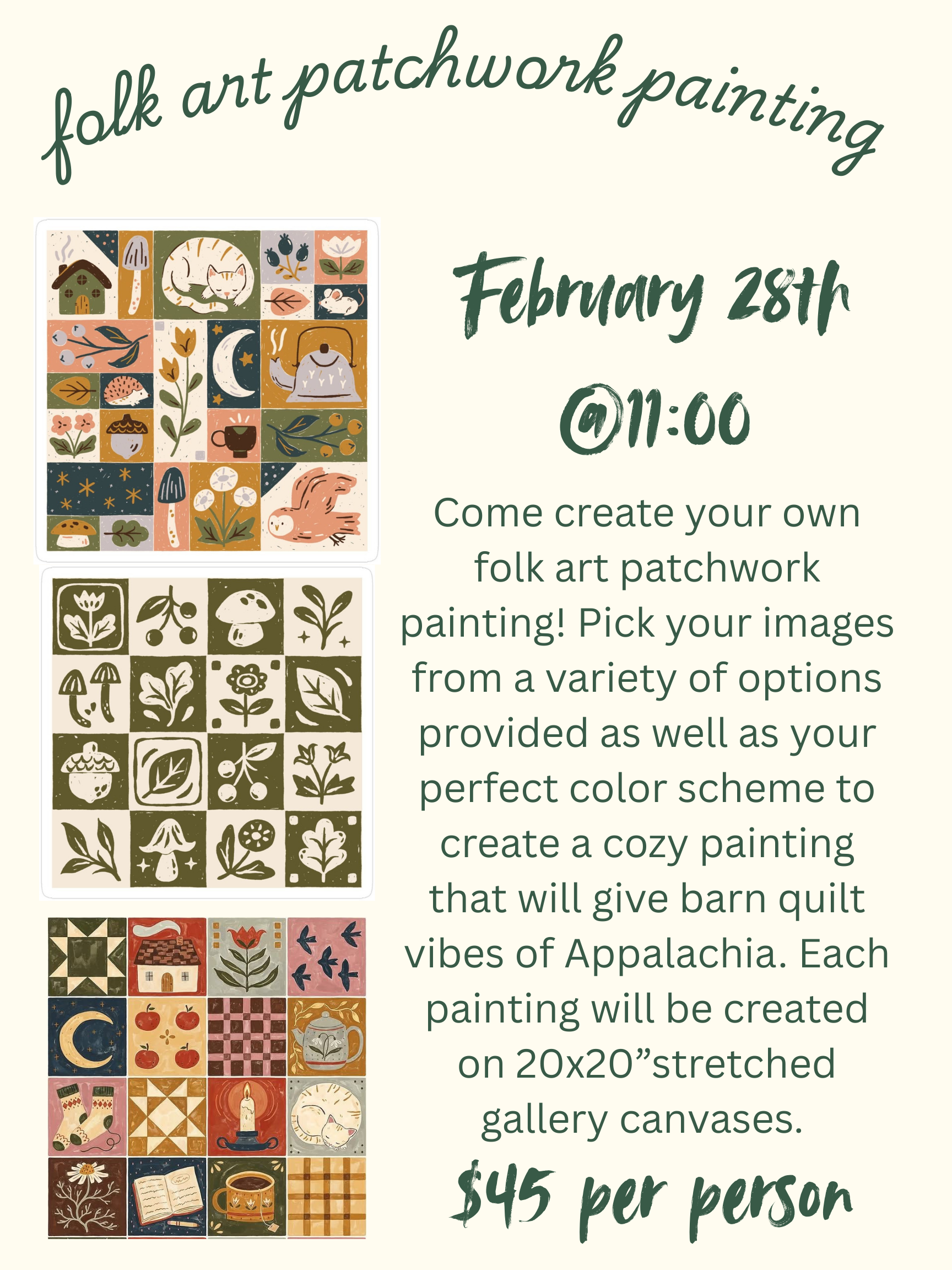 Folk Art Patchwork Painting