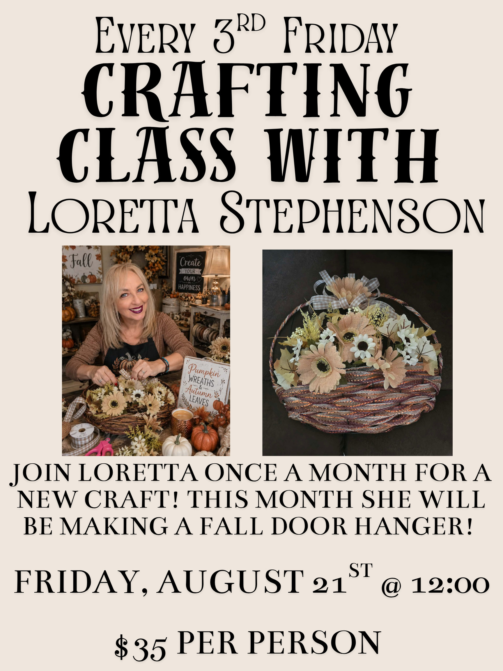 August Crafting Class with Loretta