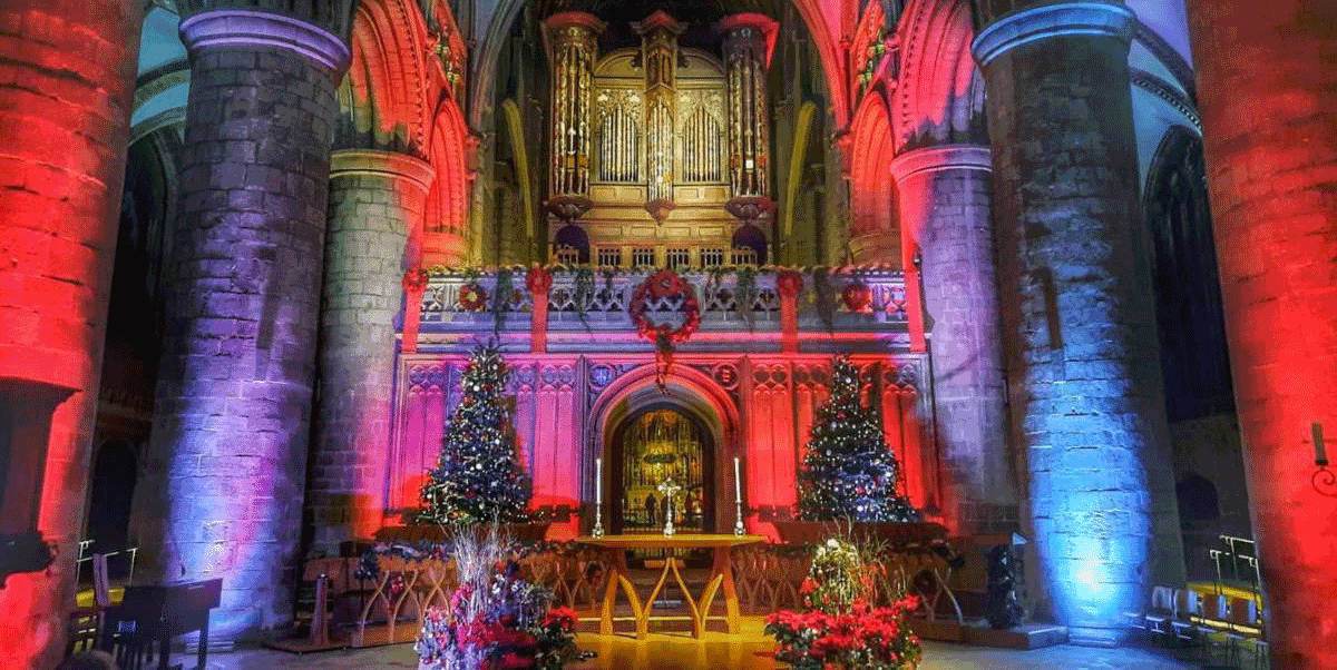 Cathedral Christmas Experience at Night Gloucester, Gloucester Cathedral Christmas event 2025, candlelit Christmas events Gloucester, Gloucester Cathedral after dark experience, Christmas events at Gloucester Cathedral