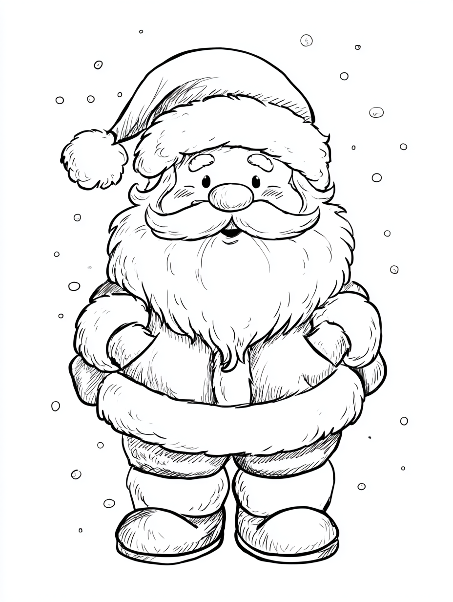 Cute Santa Claus Christmas Colouring Page | Free Printable &amp; Downloadable Santa for Kids