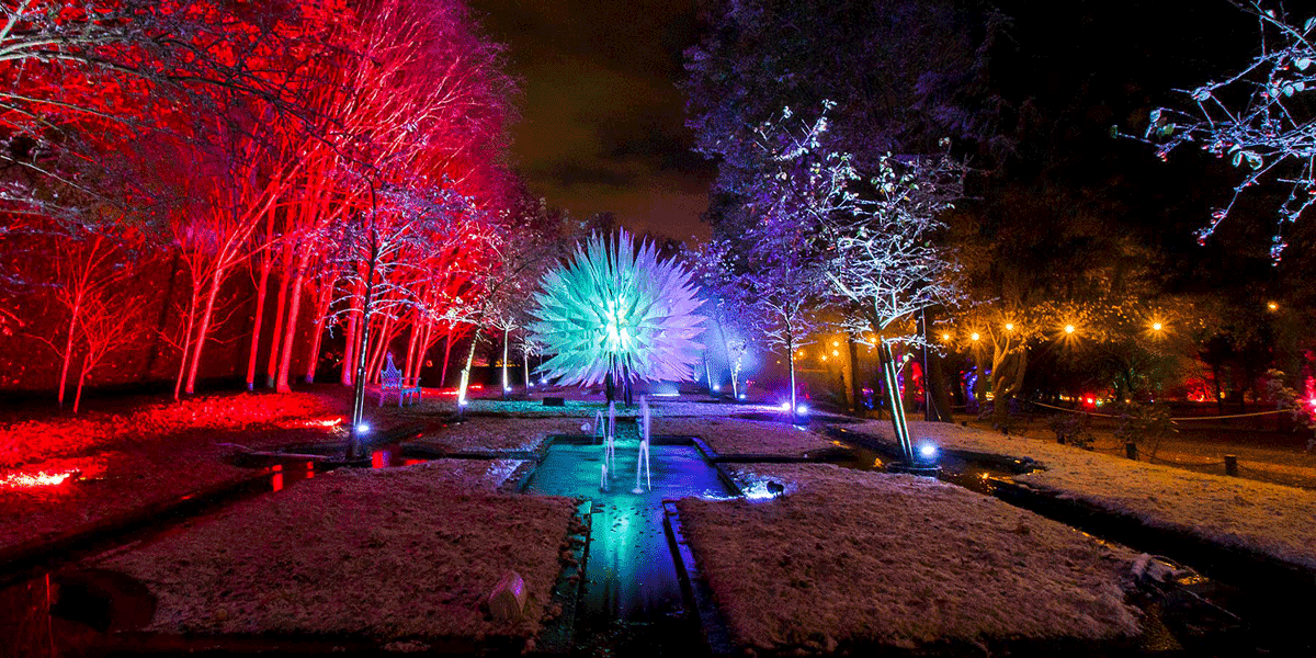 christmas illuminated garden adventure west green house, west green house christmas light trail 2025, illuminated gardens christmas hook hampshire, west green house festive light event, christmas light trail near hook hampshire