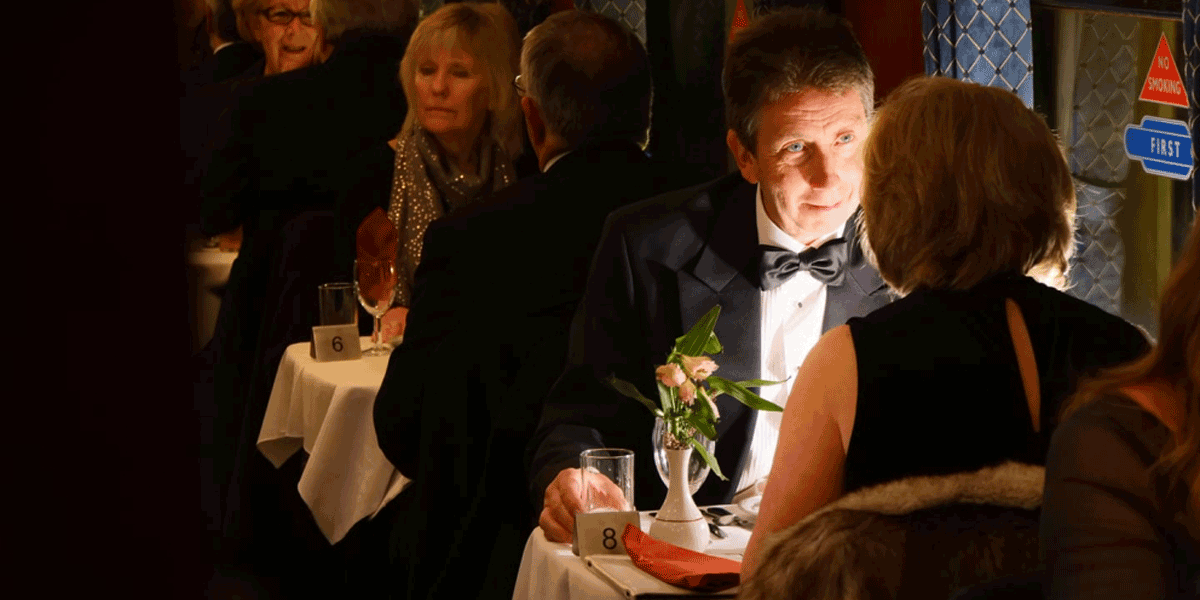 west somerset railway festive quantock belle 2025, somerset christmas dining train experience, quantock belle evening christmas train, west somerset railway carol train 2025, festive heritage train journey somerset