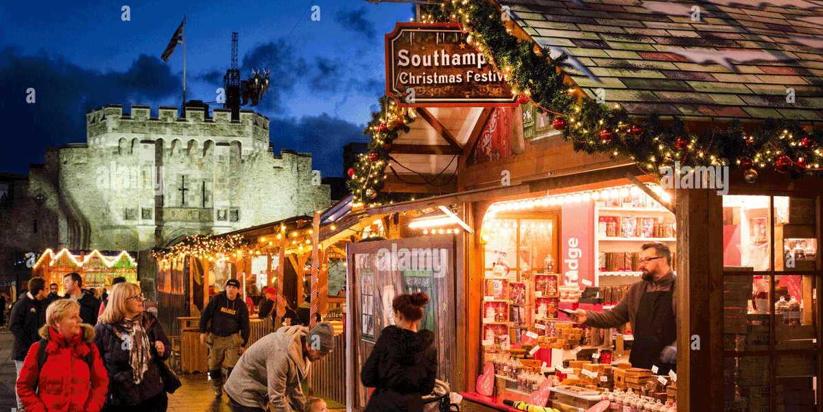 southampton christmas market 2025 dates, southampton city centre christmas market, above bar street christmas market southampton, guildhall square festive market events, free entry christmas markets southampton