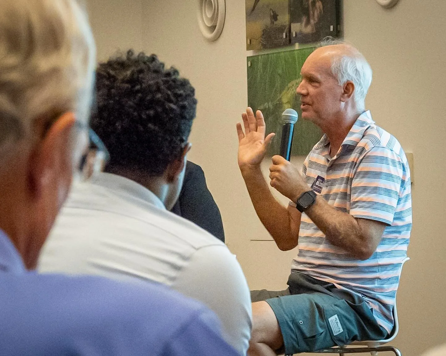 Delegate Rob Bloxom speaks to the gathered folks at last night&rsquo;s @chesapeakebayfoundation Climate Speaker series discussing &ldquo;Building a Resilient Future with Policy Partners.&rdquo; It was a great discussion! Big thanks to those elected o