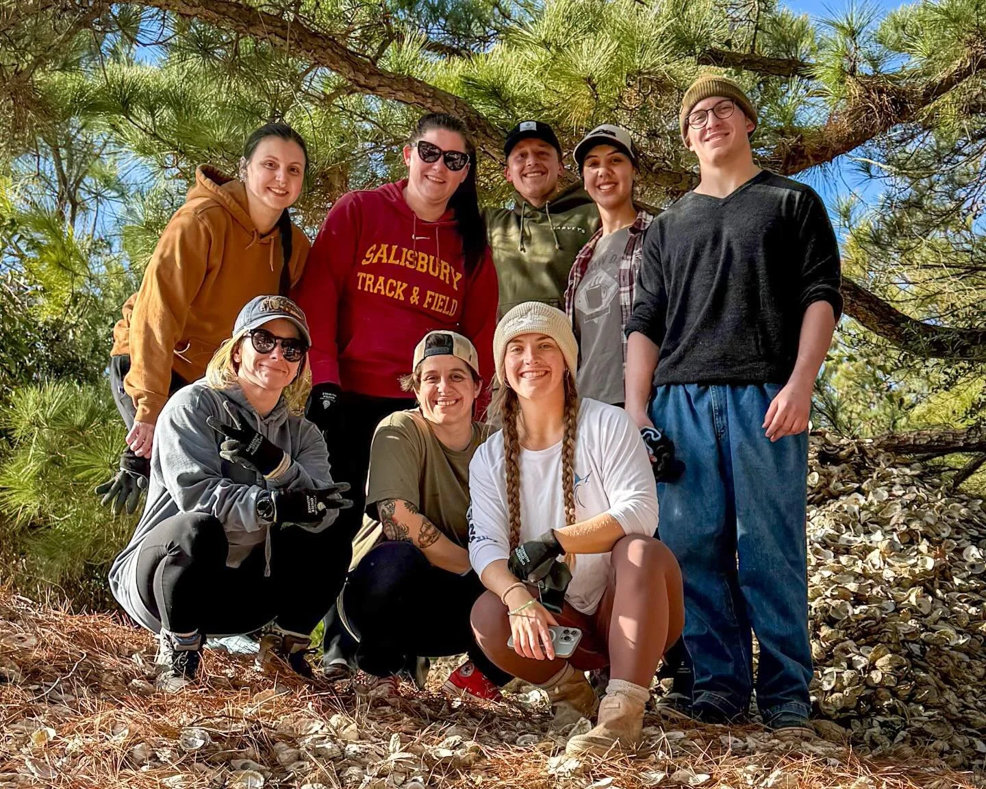 There is no better way to start the year! These amazing volunteers moved 300 bushels of oyster shell today. According to some rough math, those 300 bushels contain approximately 700 shells per bushel. Those 210,000 shells could potentially provide ha