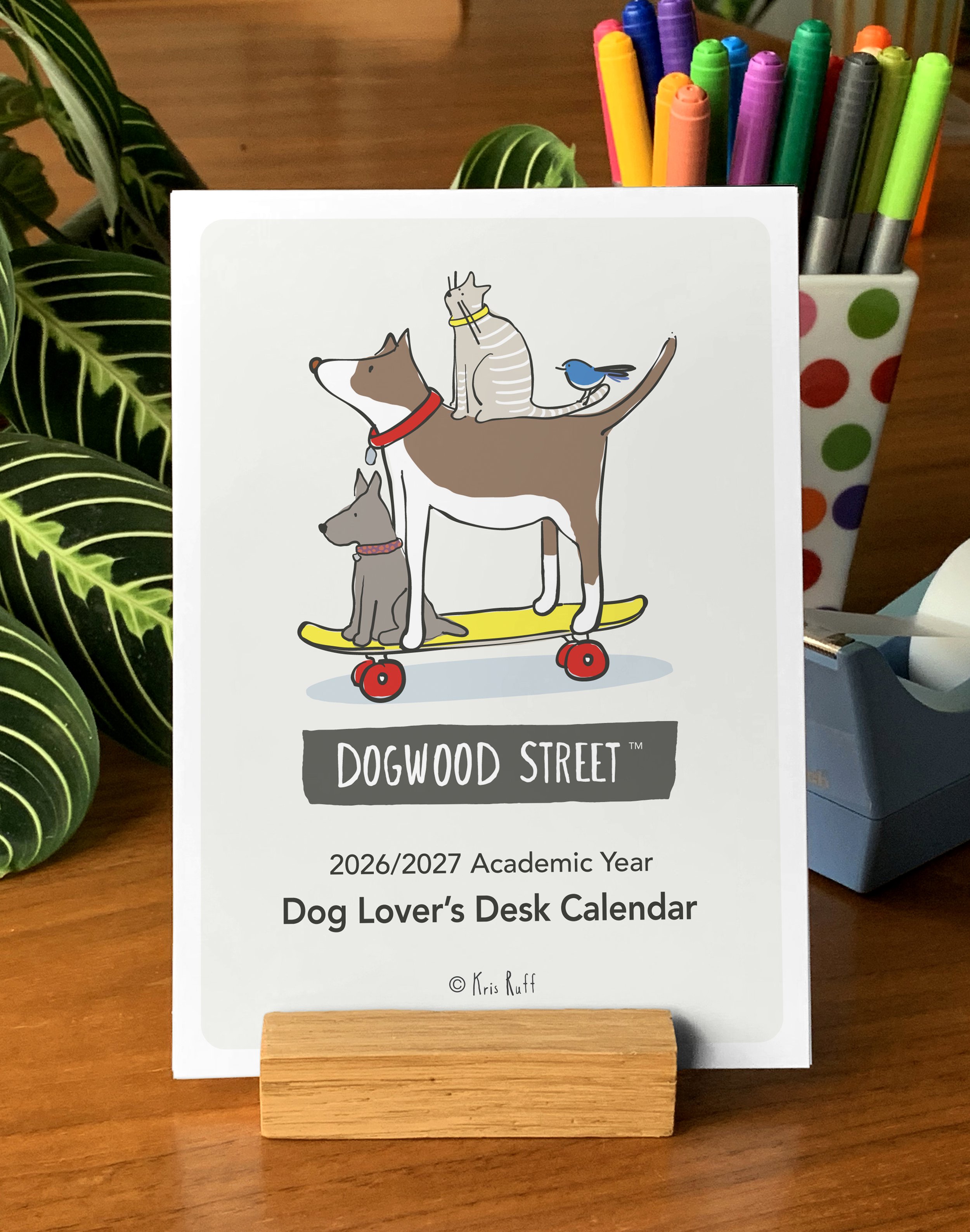 26-27 Academic Year Dog Desktop Calendar