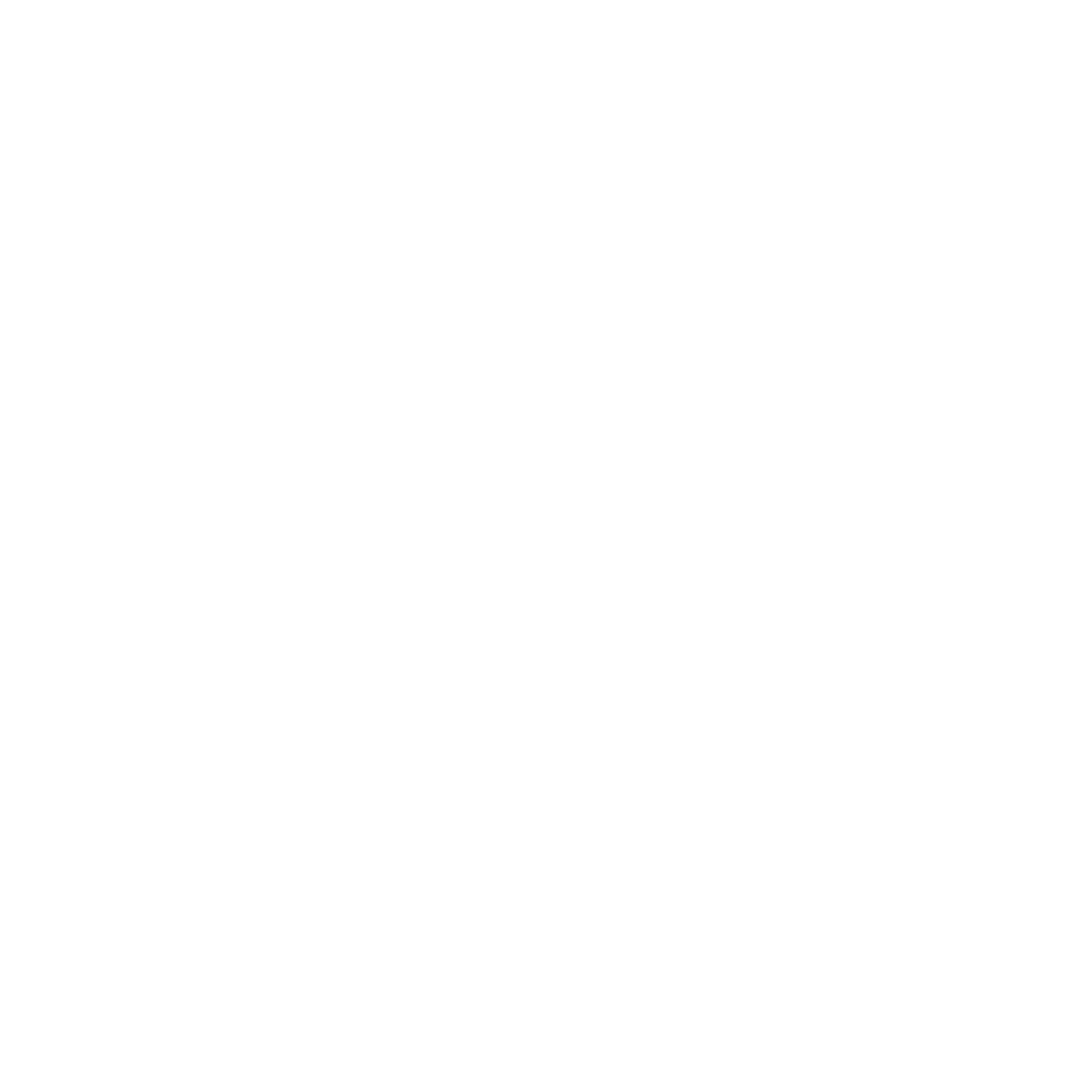 White outline of a branch with multiple elongated leaves on a black background.