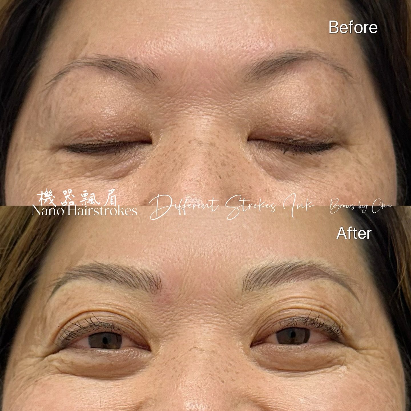 Before &amp; After Nano Hairstrokes
-
To book an appointment with me ❣️
Please DM or TEXT 408-581-3921
(Text only pls, no phone calls 🙏🏻)
-
If you have previous tattoo/PMU work done, please send me clear pictures of your eyebrows without makeup for