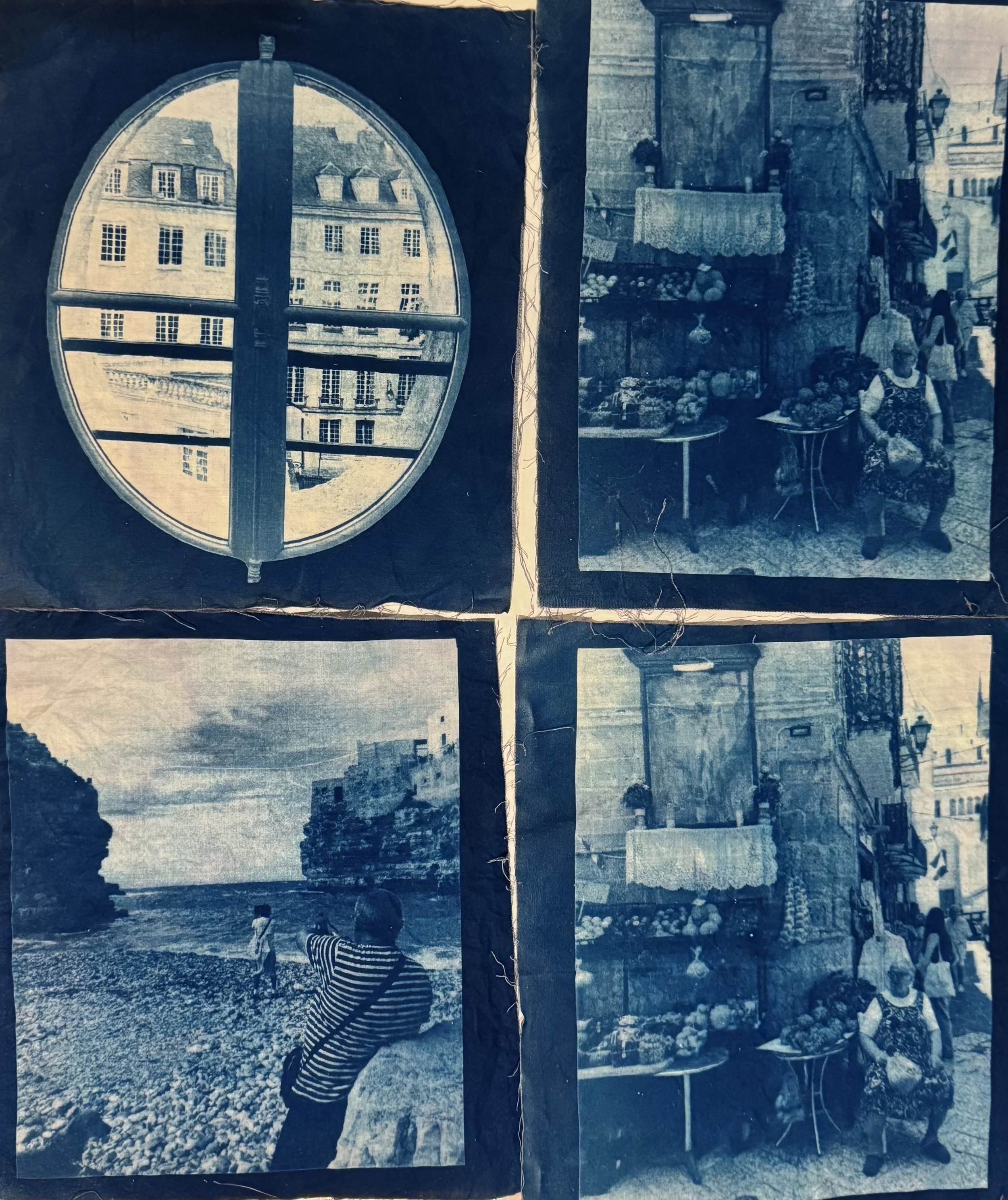 cyanotypes on cotton for The Cooks House, 2025