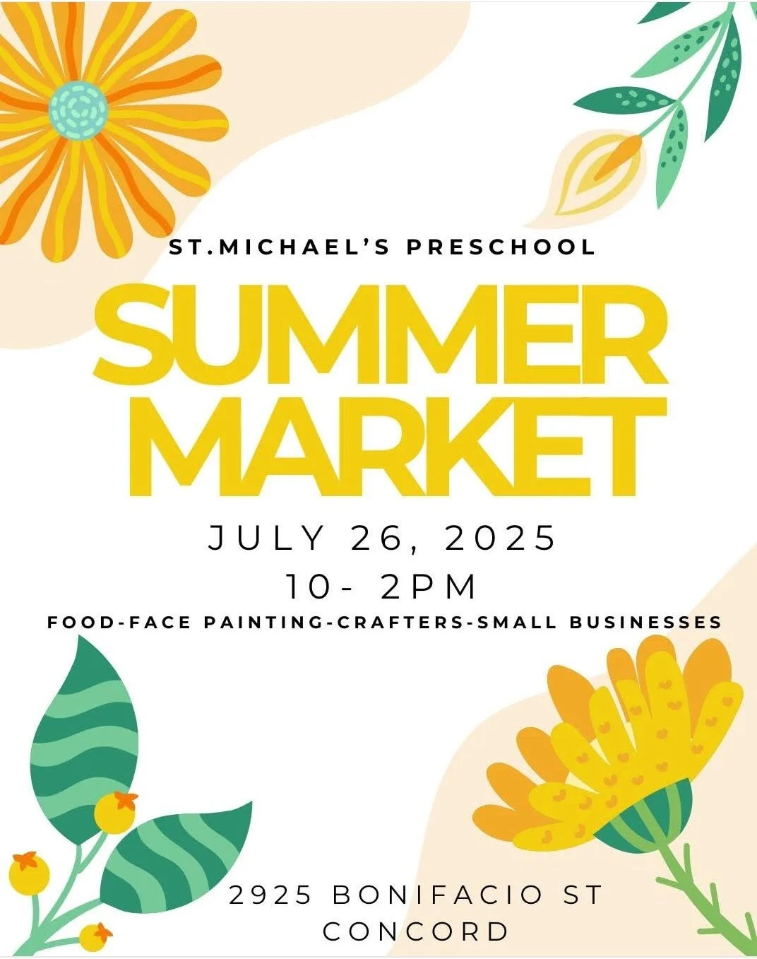 St. Michael Preschool SUMMER MARKET