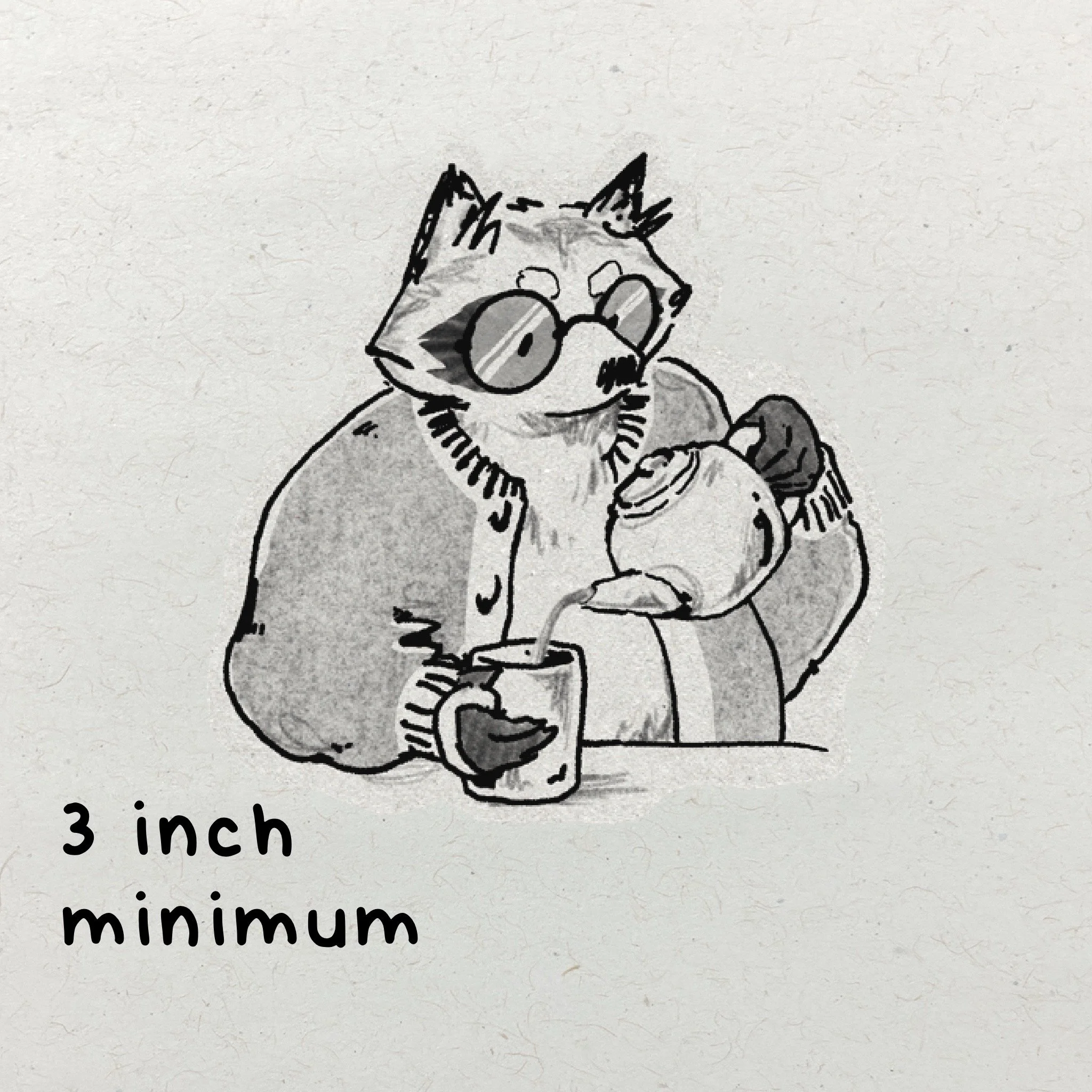 raccoon with teapot