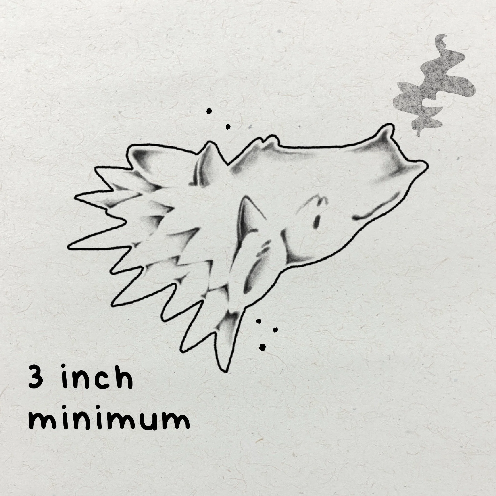 dragon face with smoke