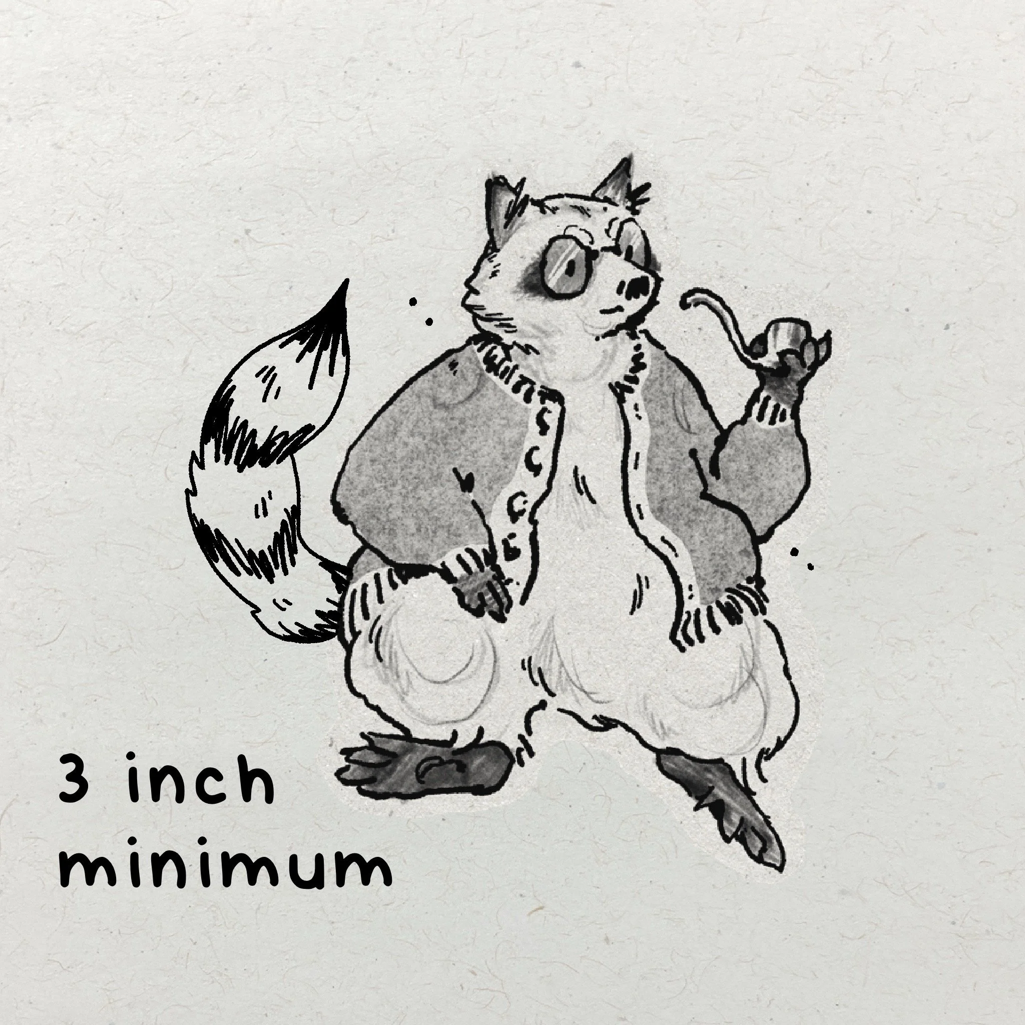 raccoon with pipe, repeatabl