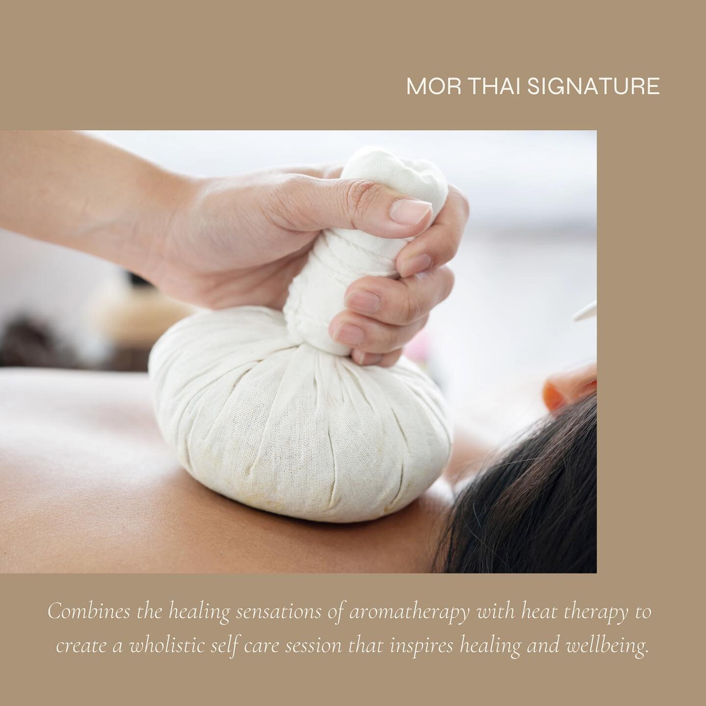 Mor Thai signature massage is available once again. Utilising traditional herbal balls made with traditional herbs chosen for their healing effects that benefit both mind and body. 

Book in for your Signature massage today!