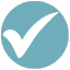 Blue checkmark inside a check mark circle icon