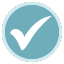 Blue circle with white checkmark inside