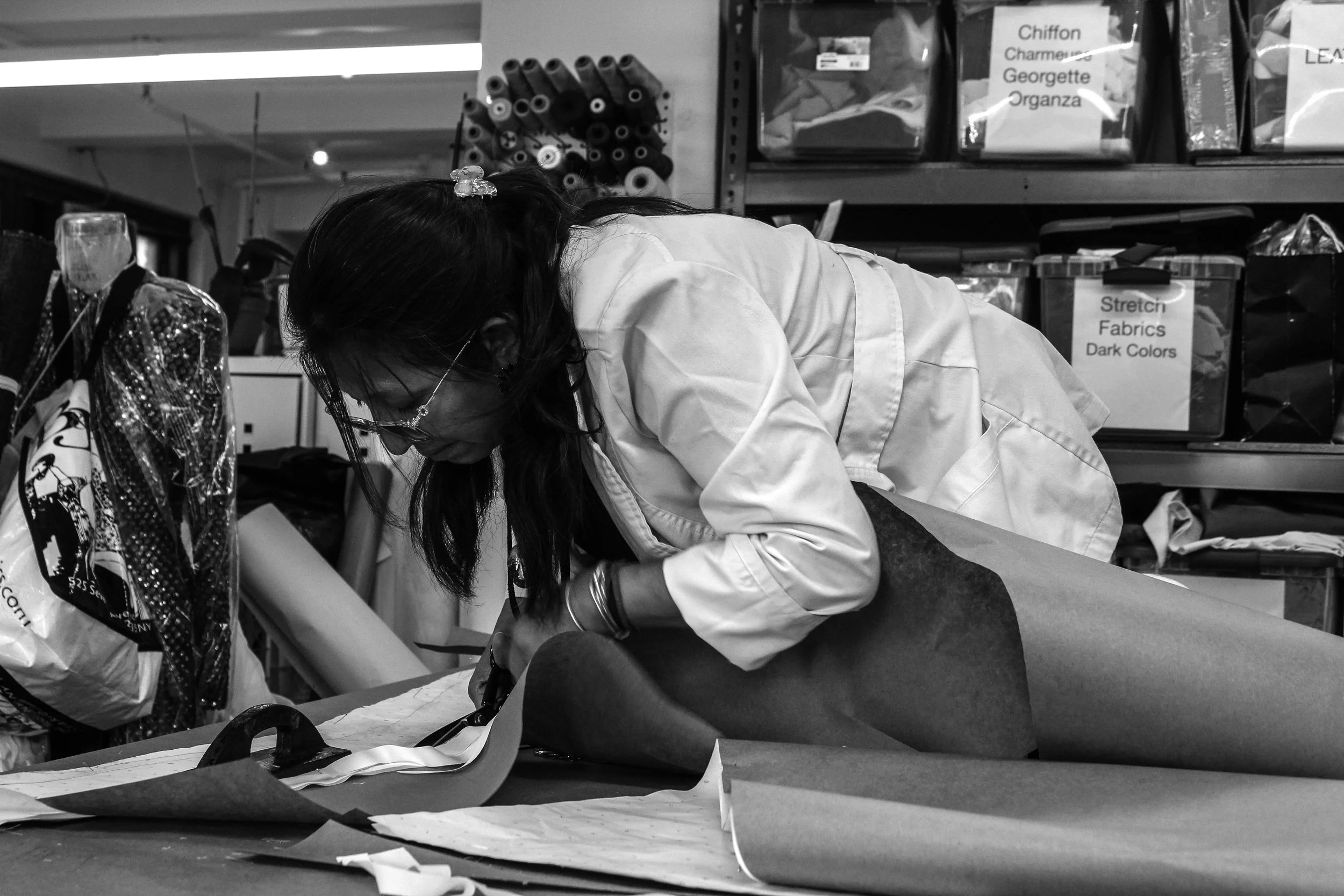 Tailored Roots
My father, Joel Diaz, learned patternmaking and tailoring from a young age, creating his first dress in his mother's dressmaking shop in the Dominican Republic at age 12. In the early '90s, he moved to New York City with nothing but t