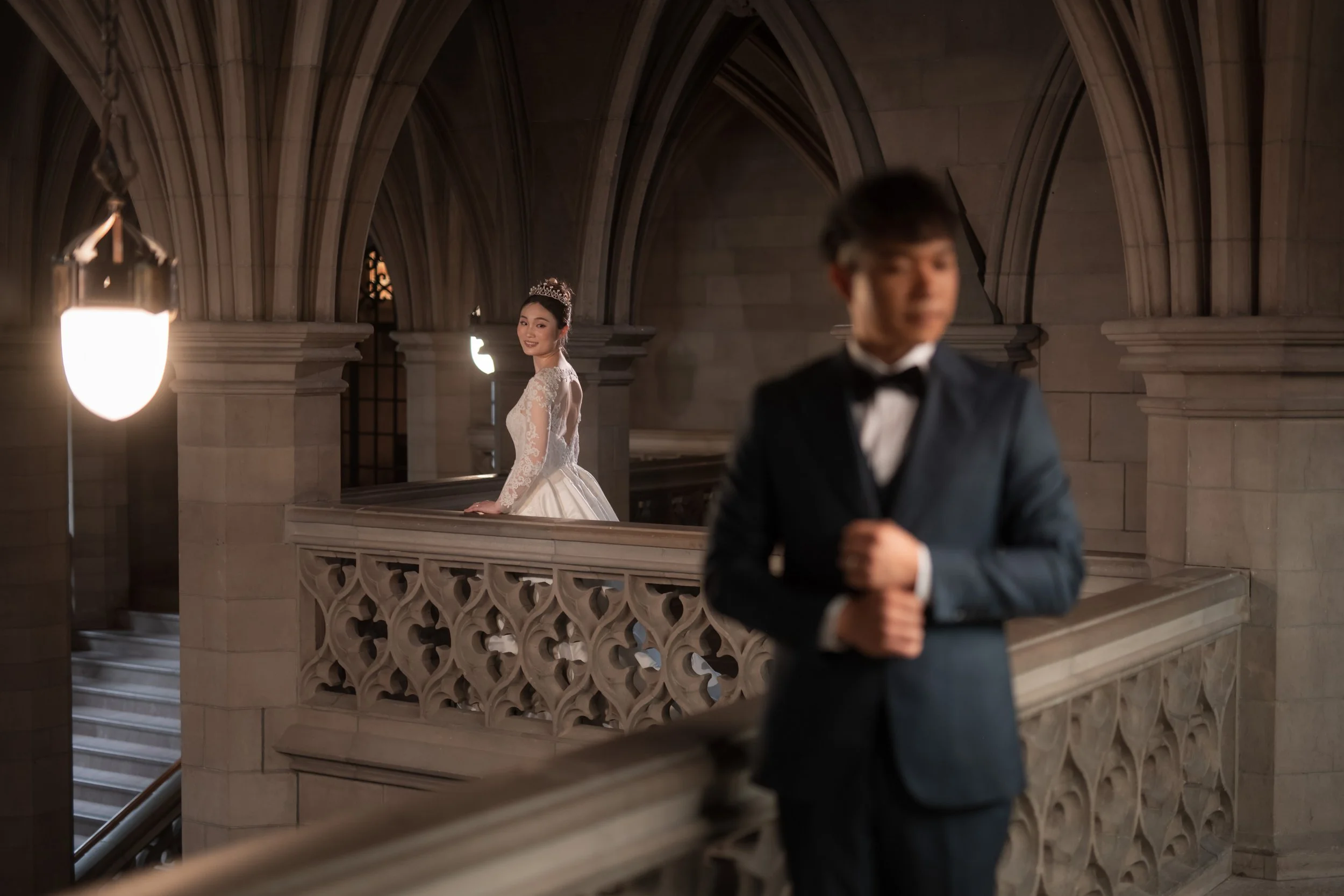 Immersive Elegance: Your Dream U of T Knox College Pre-Wedding Photoshoot in Toronto