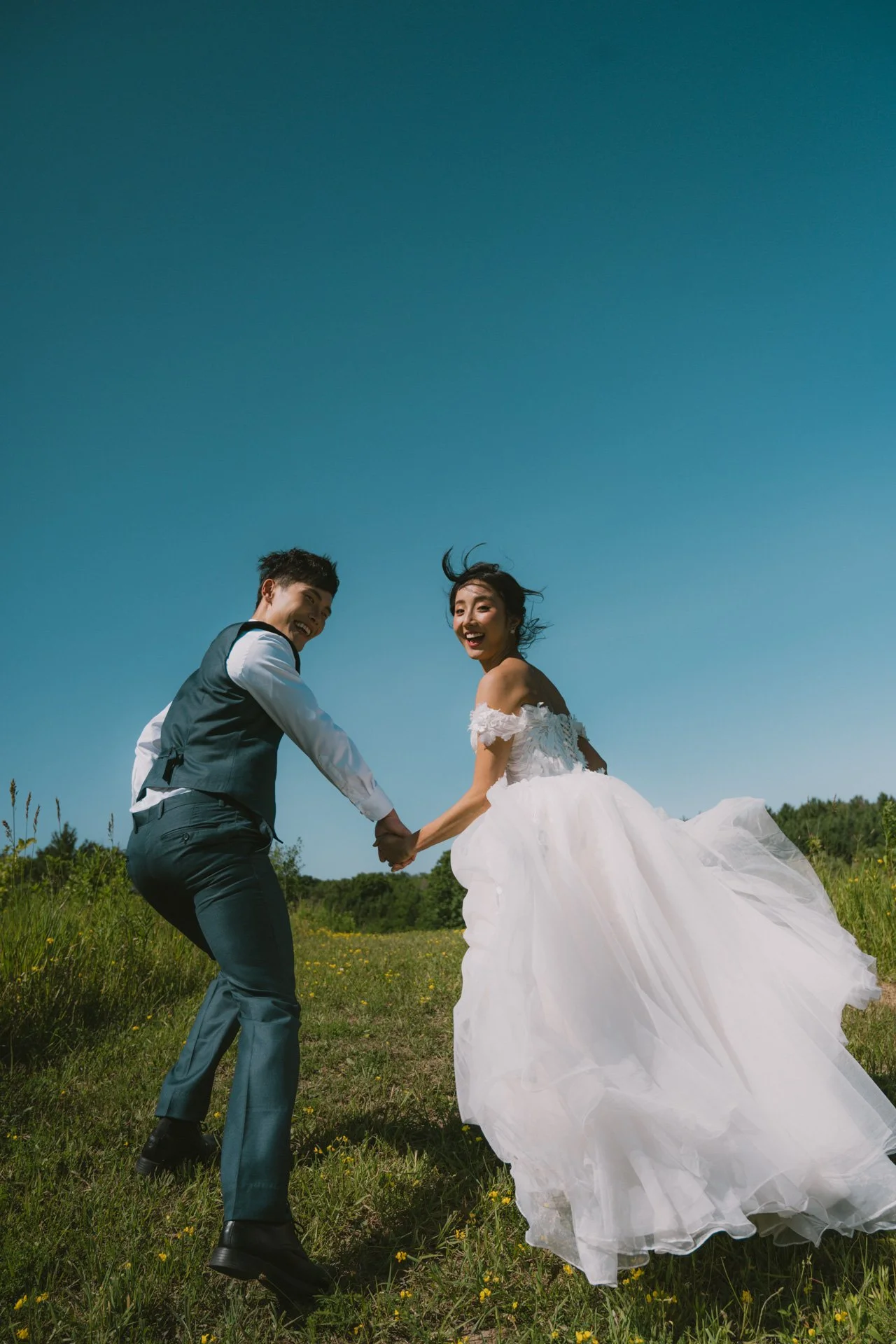 Running away/back view