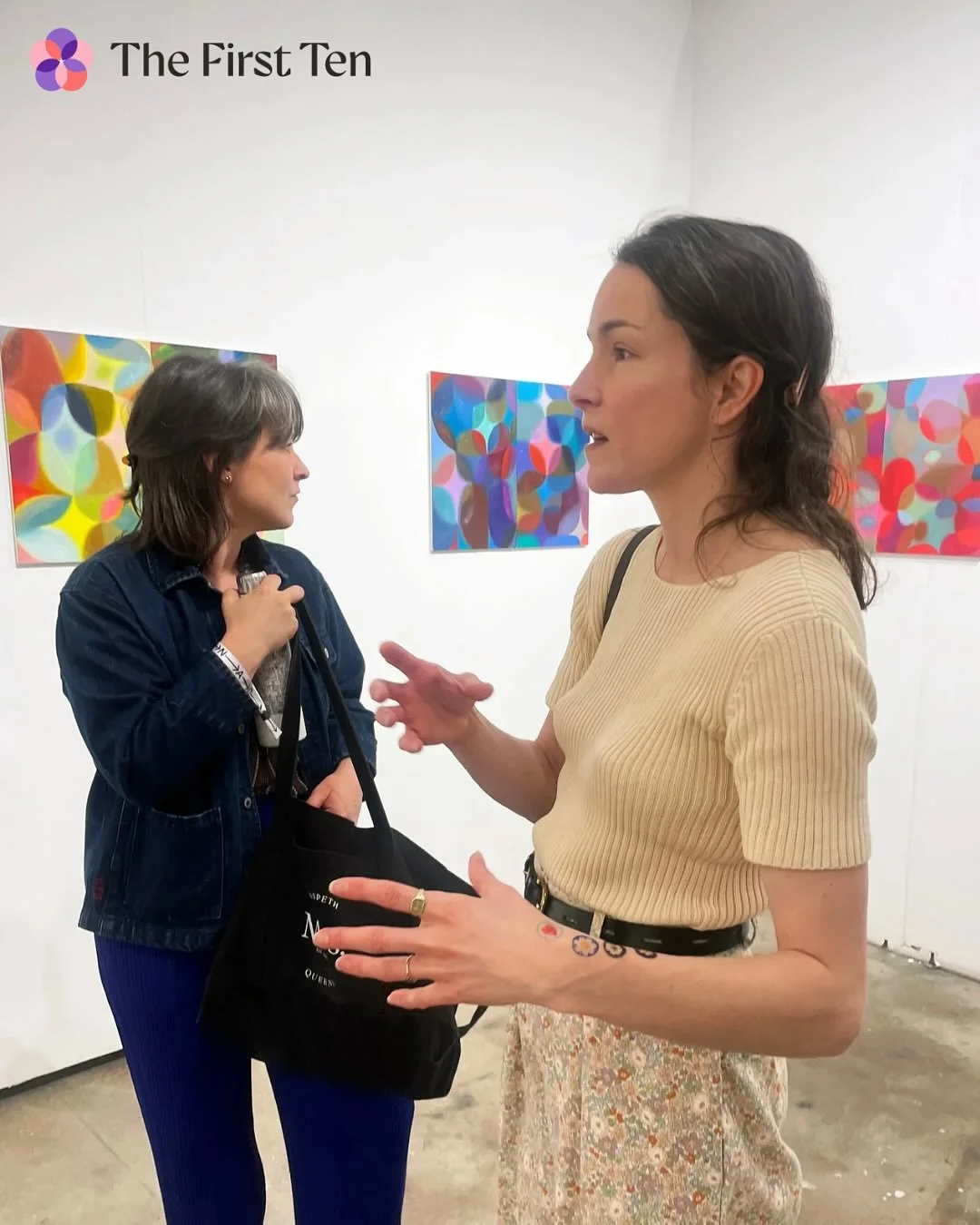 The First Ten gathered to celebrate First Ten grantee Charlotte Hallberg&rsquo;s (@lotte__hall) fantastic solo booth at @newartdealers New York presented by @hesse_flatow. Congrats Charlotte!

Image 2: Charlotte Hallberg, In a Violet Sky, 20&rdquo; x