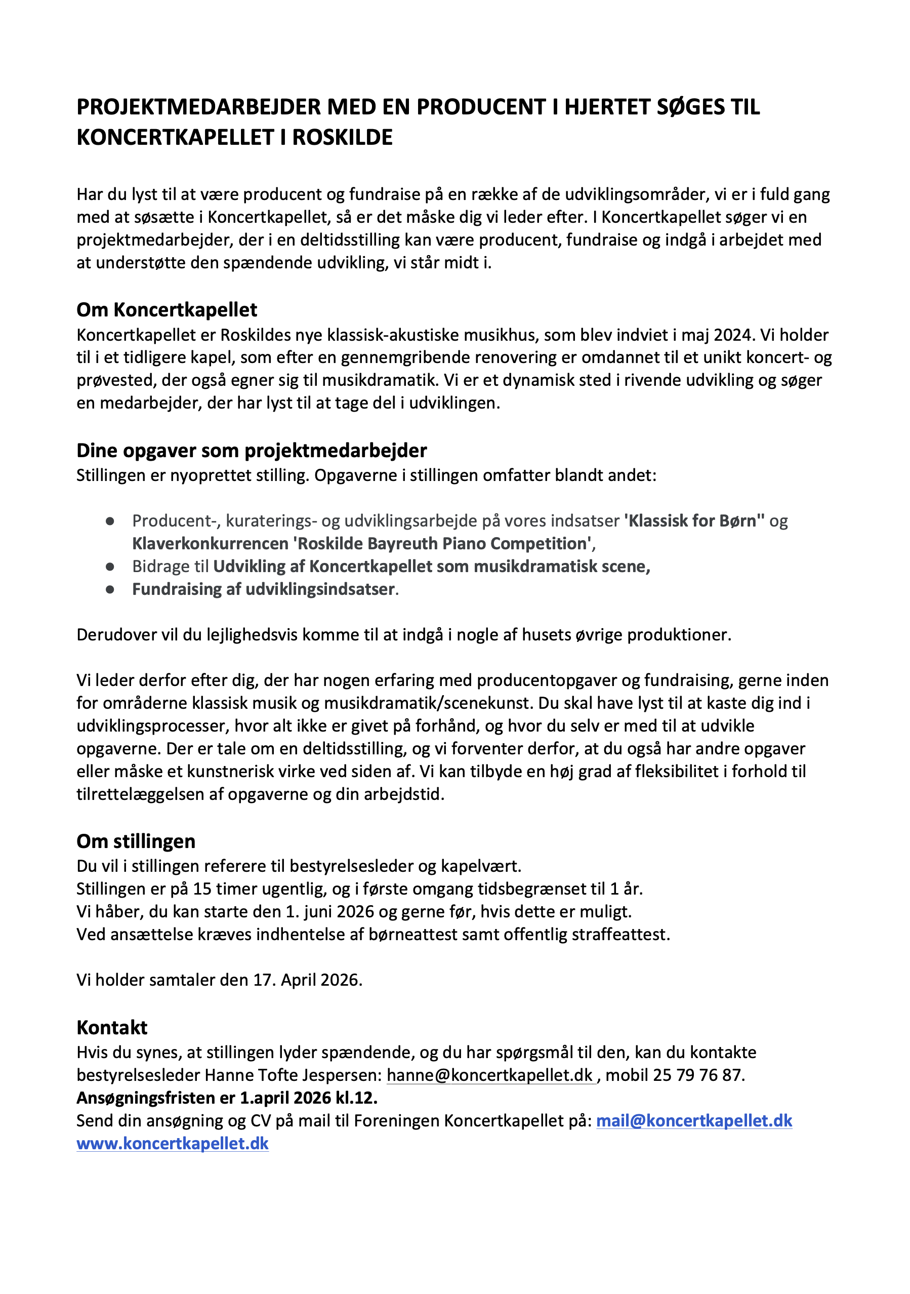 Jobopslag: projektmedarbjeder