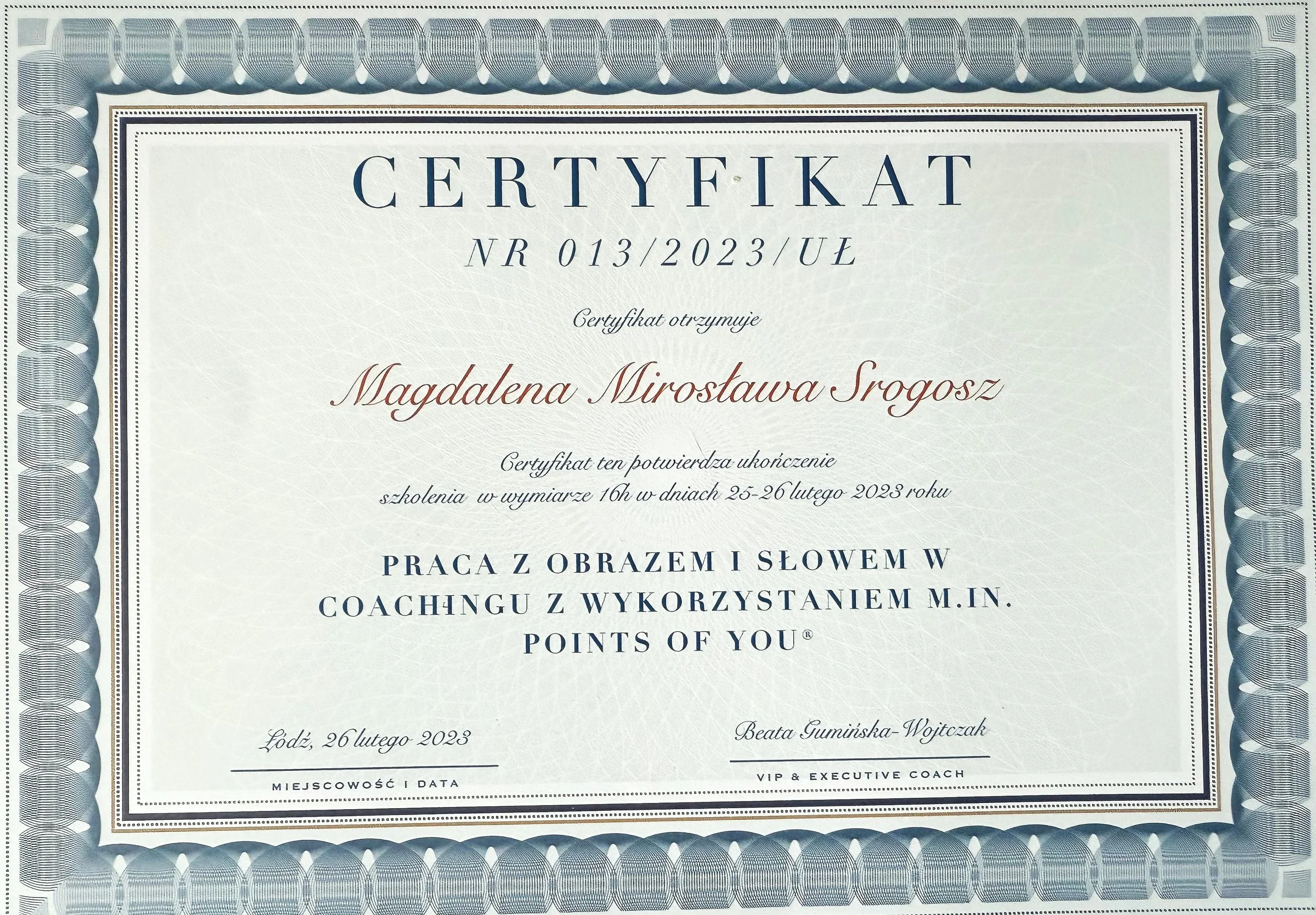 Certyfikat coaching