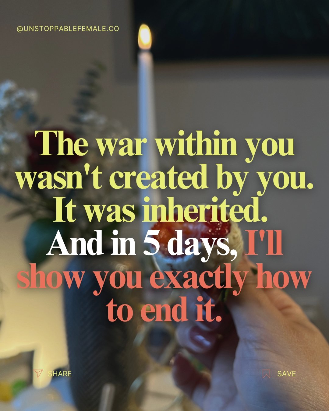 The moment everything changed for me wasn't when I achieved more.

It was when I realized the voice telling me 'I'm not enough' wasn't actually mine.

It was installed in me, by a the women I grew up seeing who didn't know how to love themselves, by 