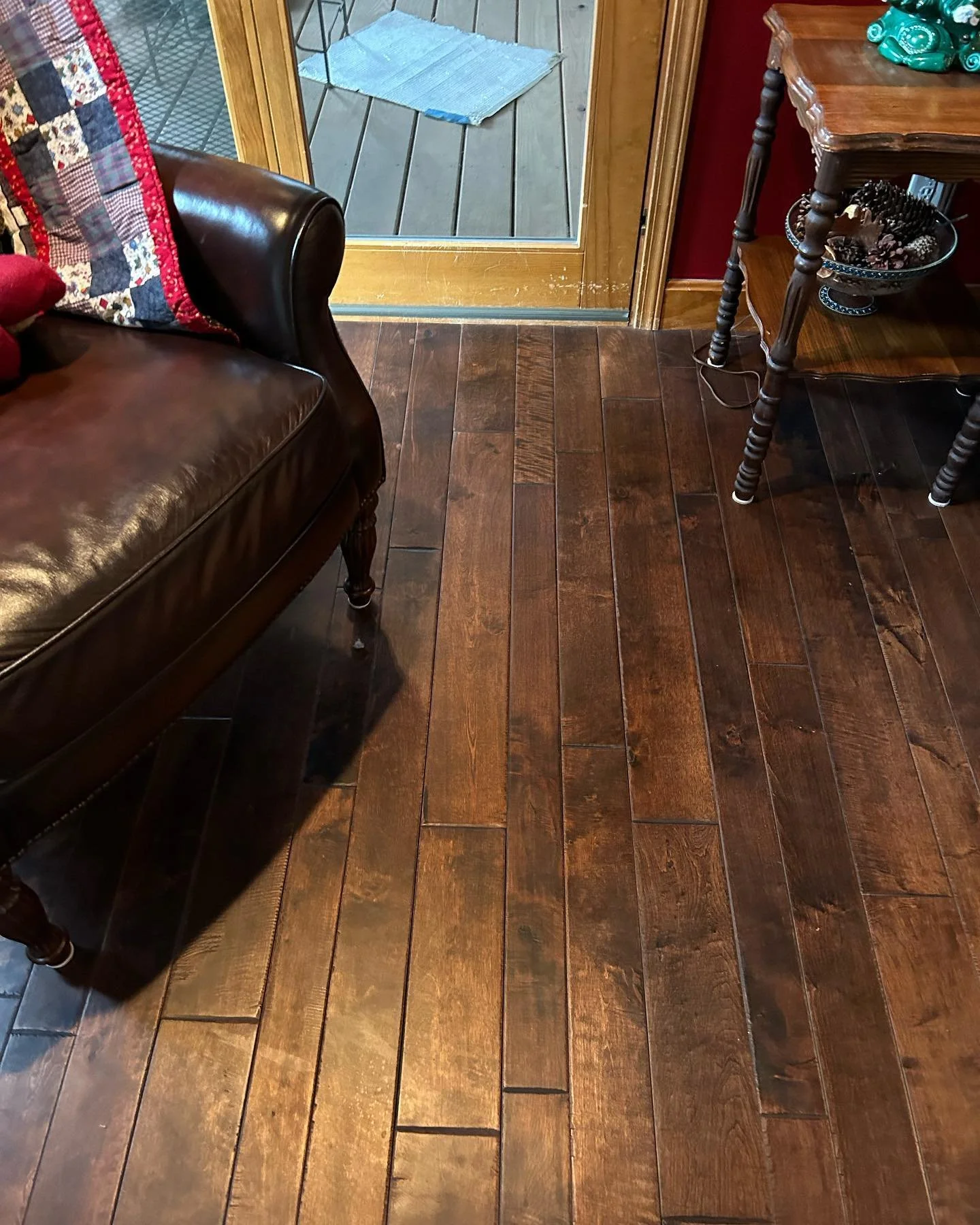 KC Deep Clean cleans rich hardwood floors.