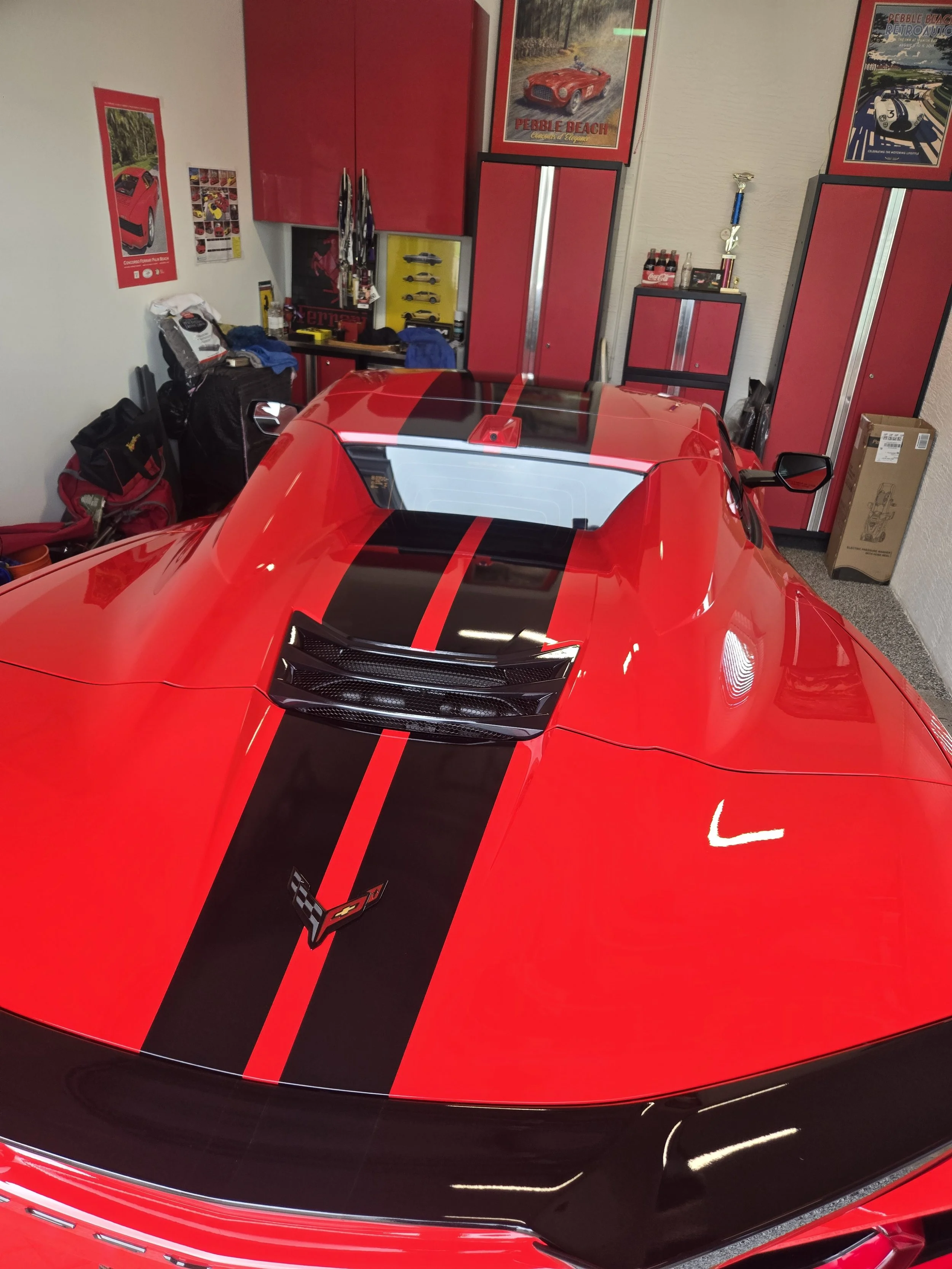 Ceramic coating on red vette
