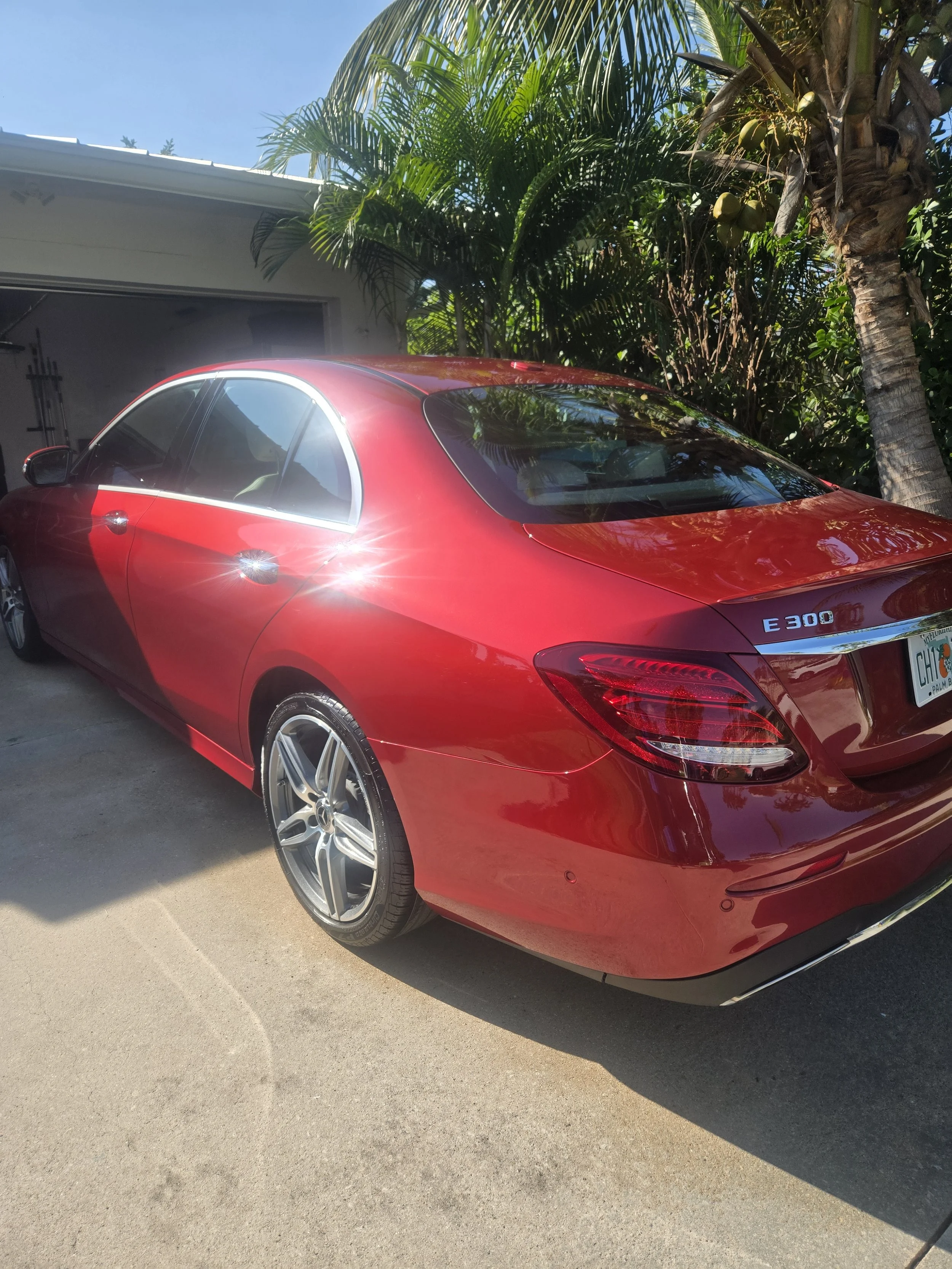 Signature Detail on red benz