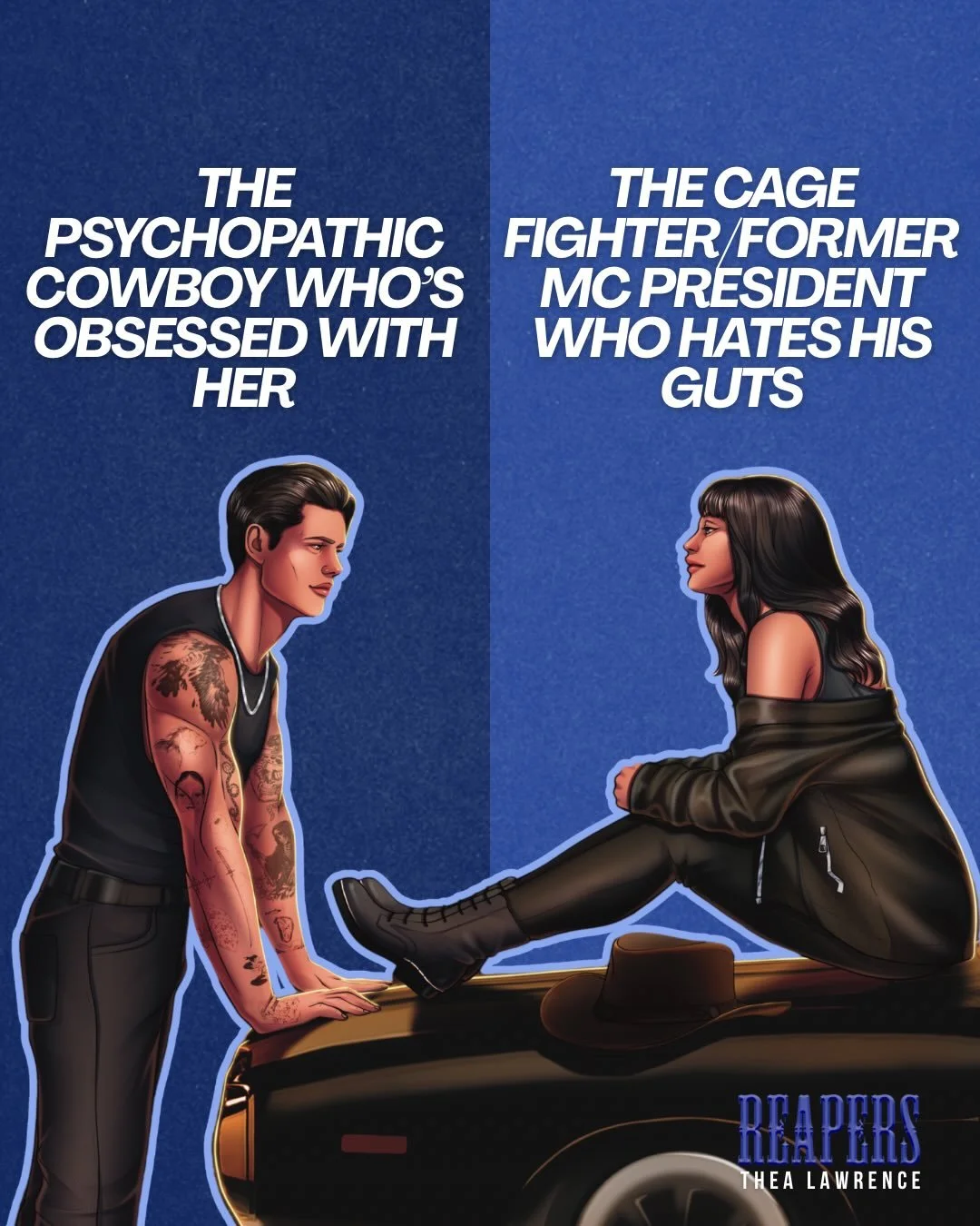 WIP WEDNESDAY: Reapers 🖤💜

I adore these two, and I&rsquo;m 60k words into their story. There&rsquo;s blood, secret hookups, LOTS of dark humor, banter, tension, and a MMC who likes to ✨whimper✨ 😏

📖 REAPERS is a dark second chance cowboy romance