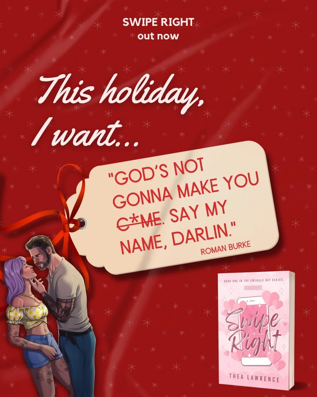 ALL I WANT&hellip; Emerald Bay Edition 

📖 Swipe Right by Thea Lawrence is an age gap, brother&rsquo;s best friend, forbidden romance where he falls first and she falls harder. Out now on Kindle Unlimited.

💗 brother&rsquo;s best friend 
💗 spicy d