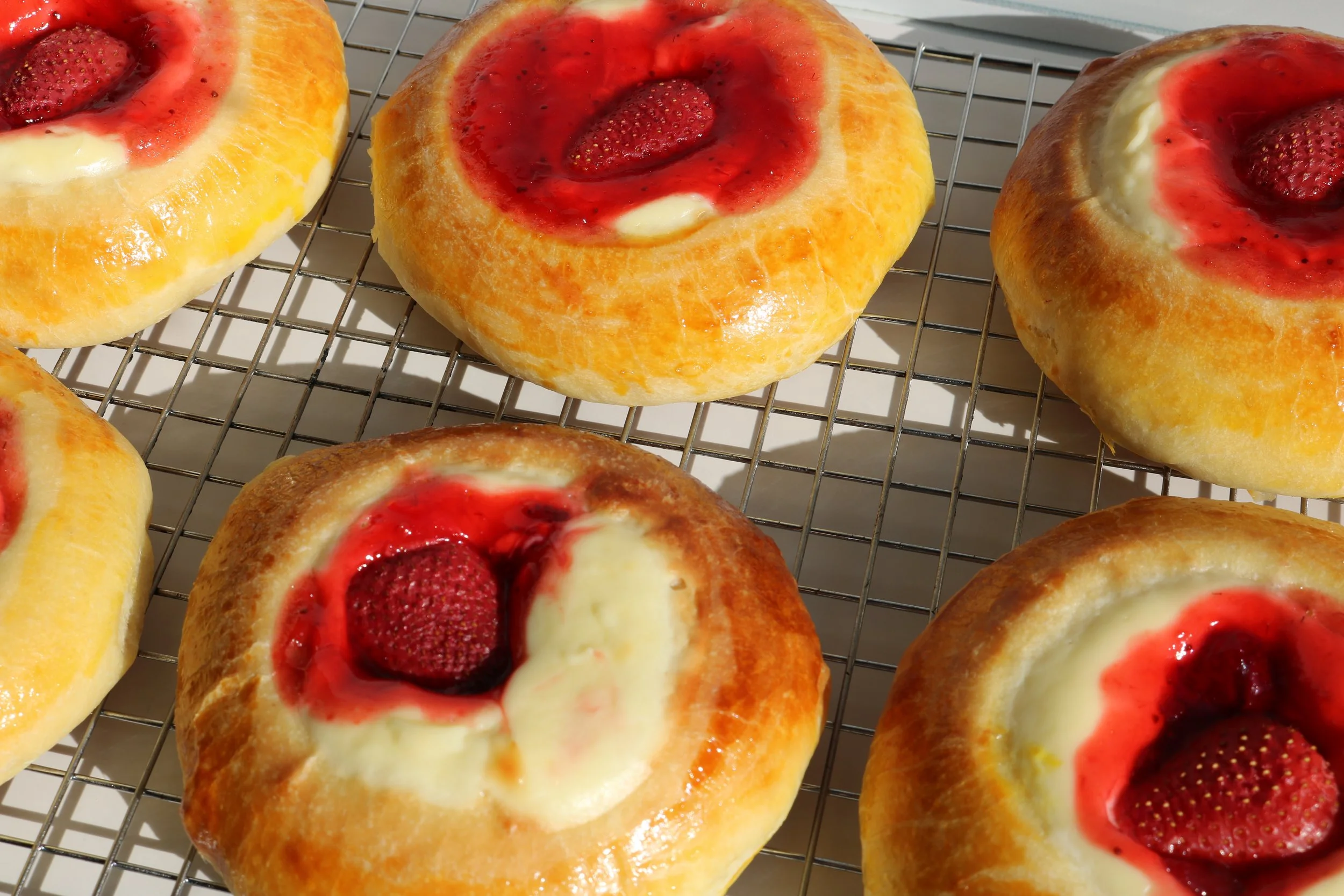 Strawberry Cream Cheese Brioche Buns