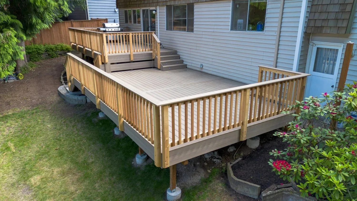 Multi-level deck rebuild in Lake Forest Park, WA
