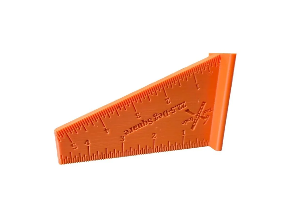 Orange 22.5 degree Carpentry Square for railing post layout