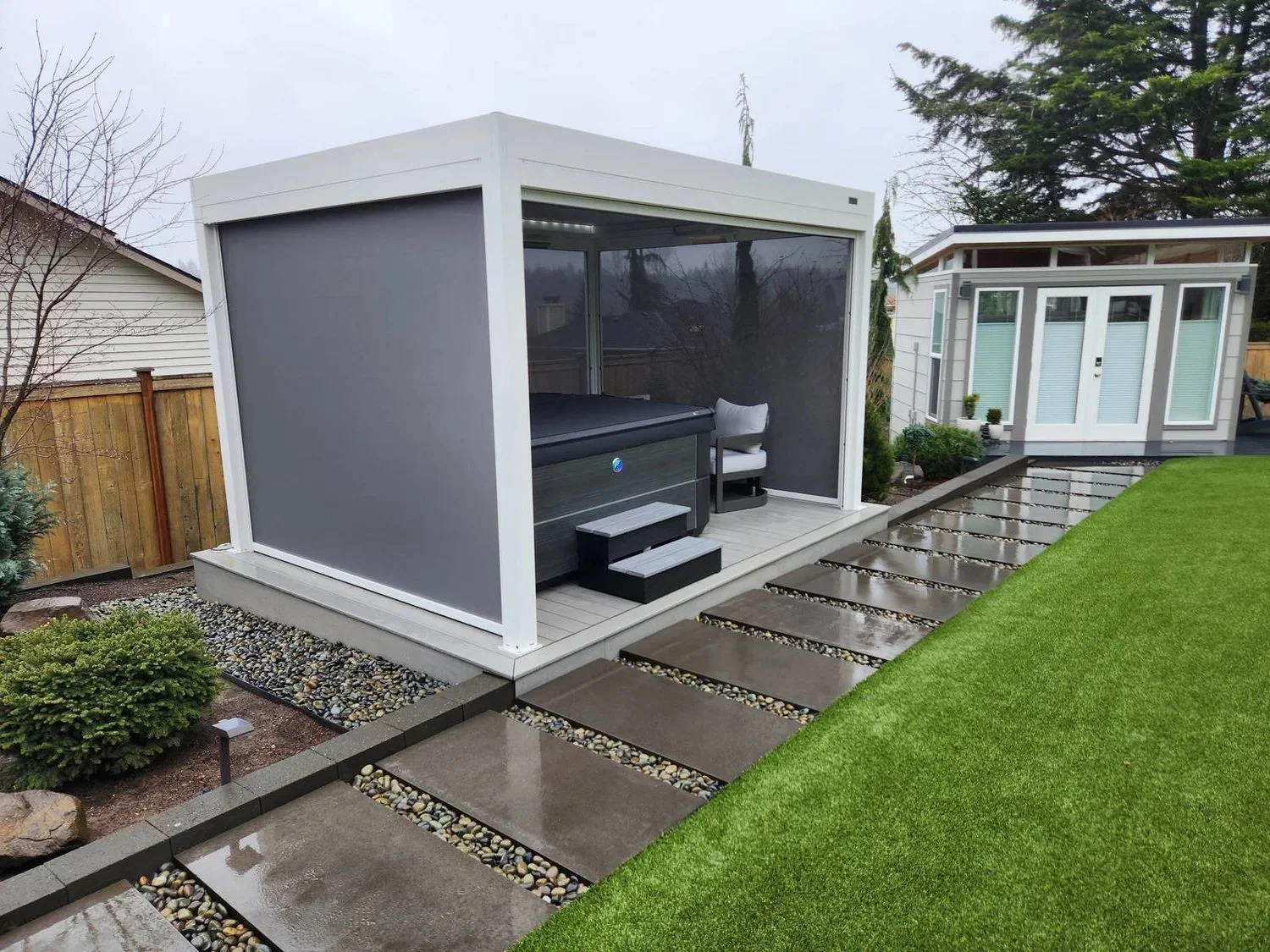 Hot tub deck built in Brier, WA